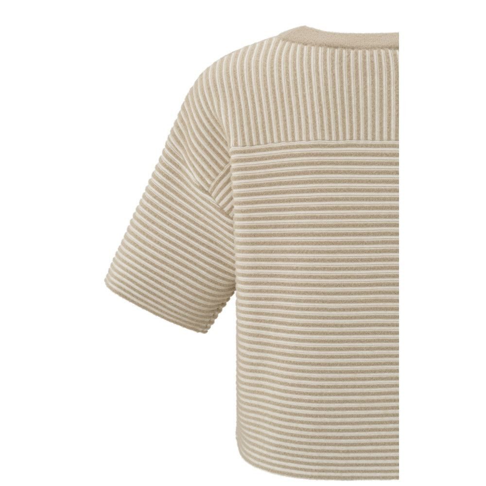 YAYA Rundhalspullover Gestreifter flauschiger Pullover mit günstig online kaufen