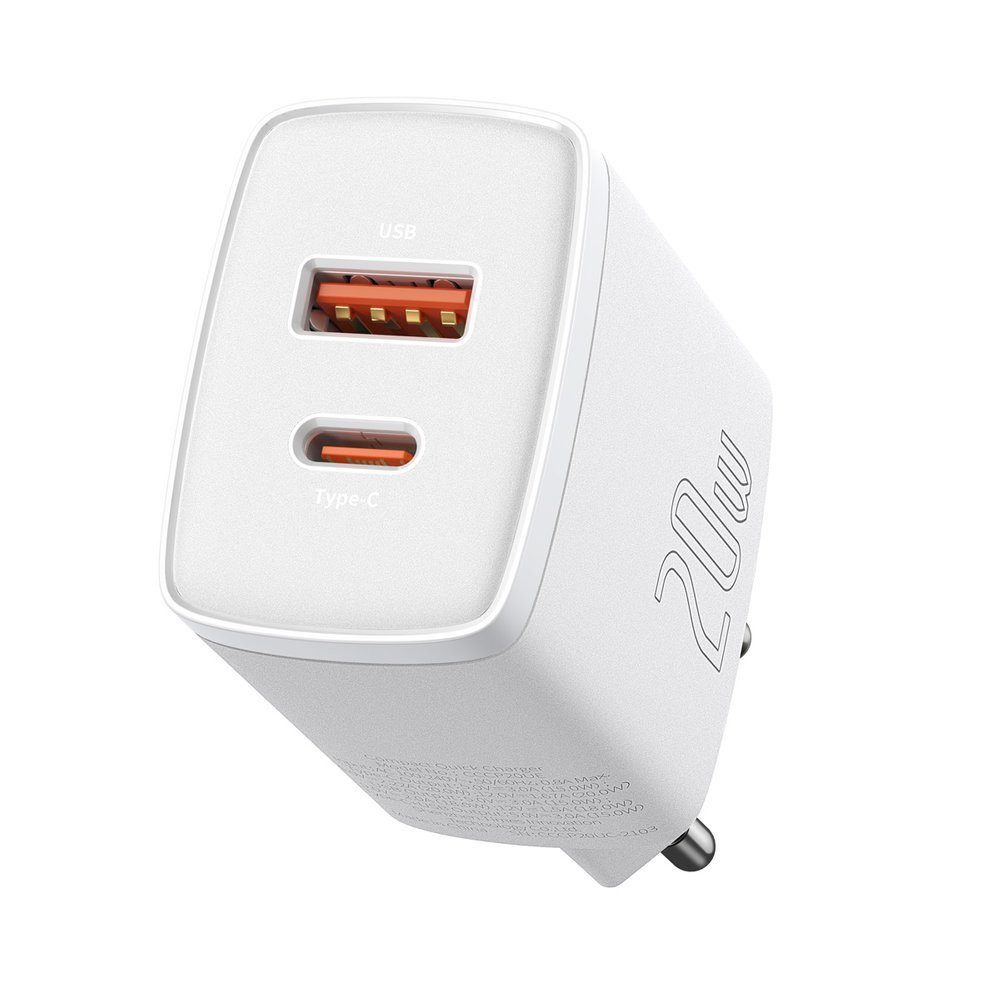 Baseus Baseus CCXJ-B02 20W USB USB-C Schnellladegerät Weiß Smartphone-Ladegerät