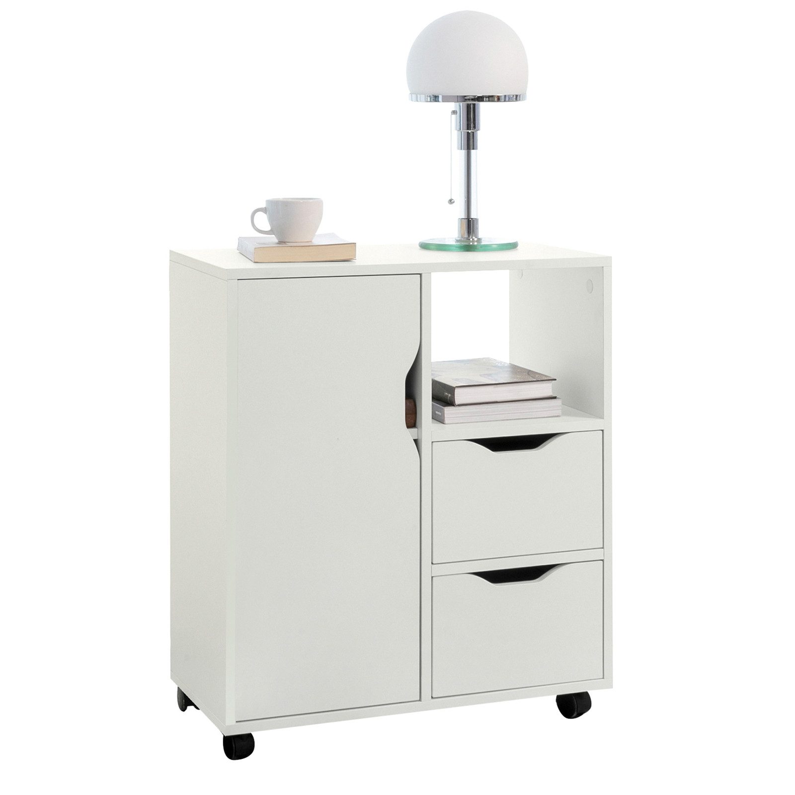 SoBuy Druckertisch FBT105, Schreibtisch Unterschrank, mit 2 Schubladen, Akt günstig online kaufen