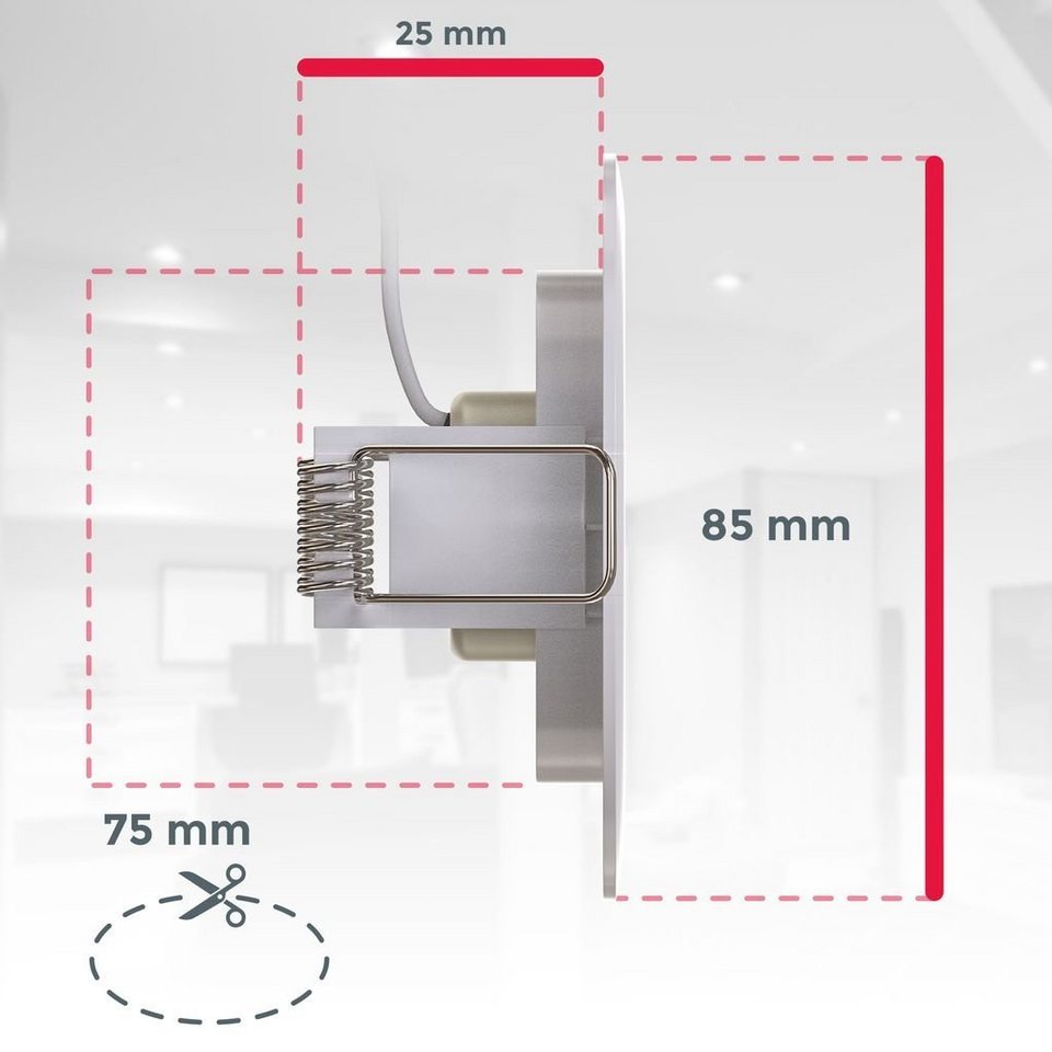 B.K.Licht LED Einbauleuchte, LED fest integriert, Neutralweiß, LED  Einbaustrahler Badlampe IP44 5W Spot Strahler flach 5er SET, Die  stromsparenden 5 Watt Module haben eine Lebensdauer beträgt 25.000 Stunden