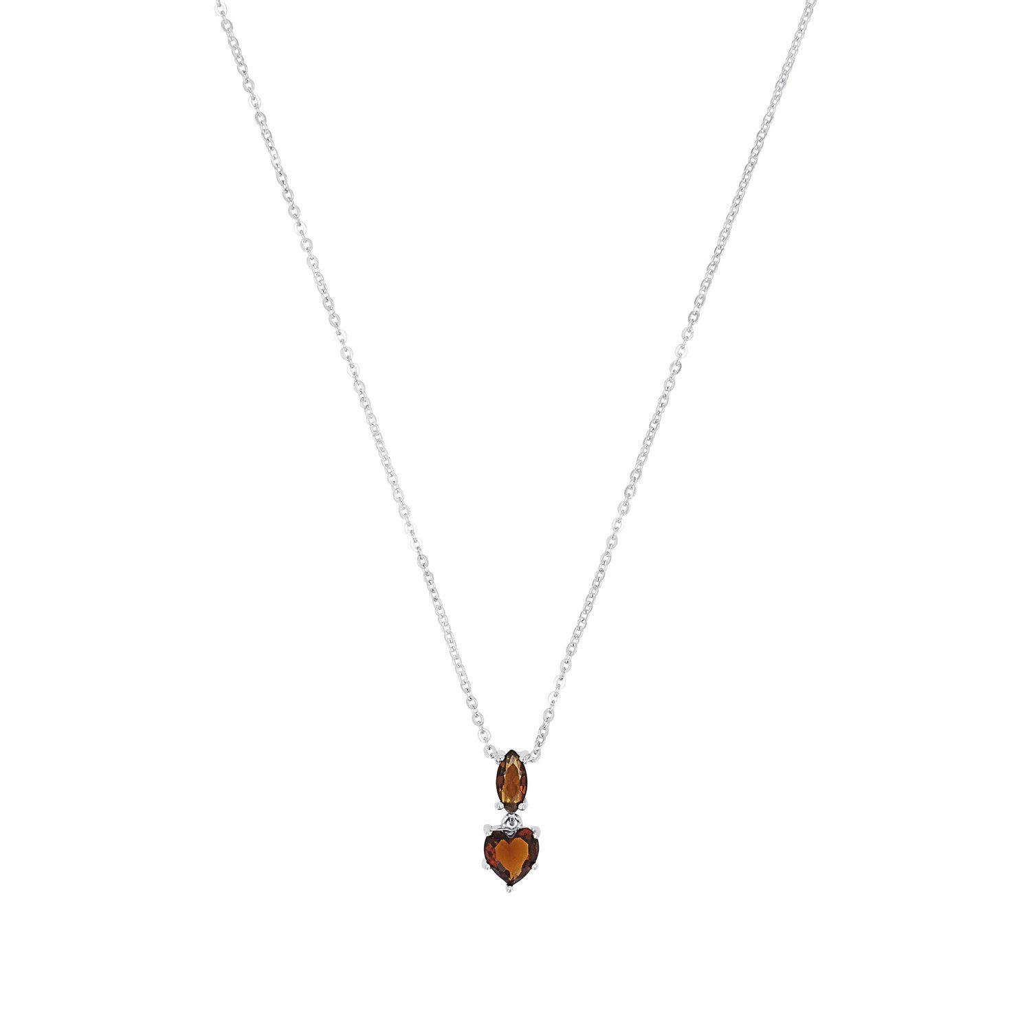Amor Amor Kette mit Anhänger Schmuck Geschenk, Herz, mit Glasstein