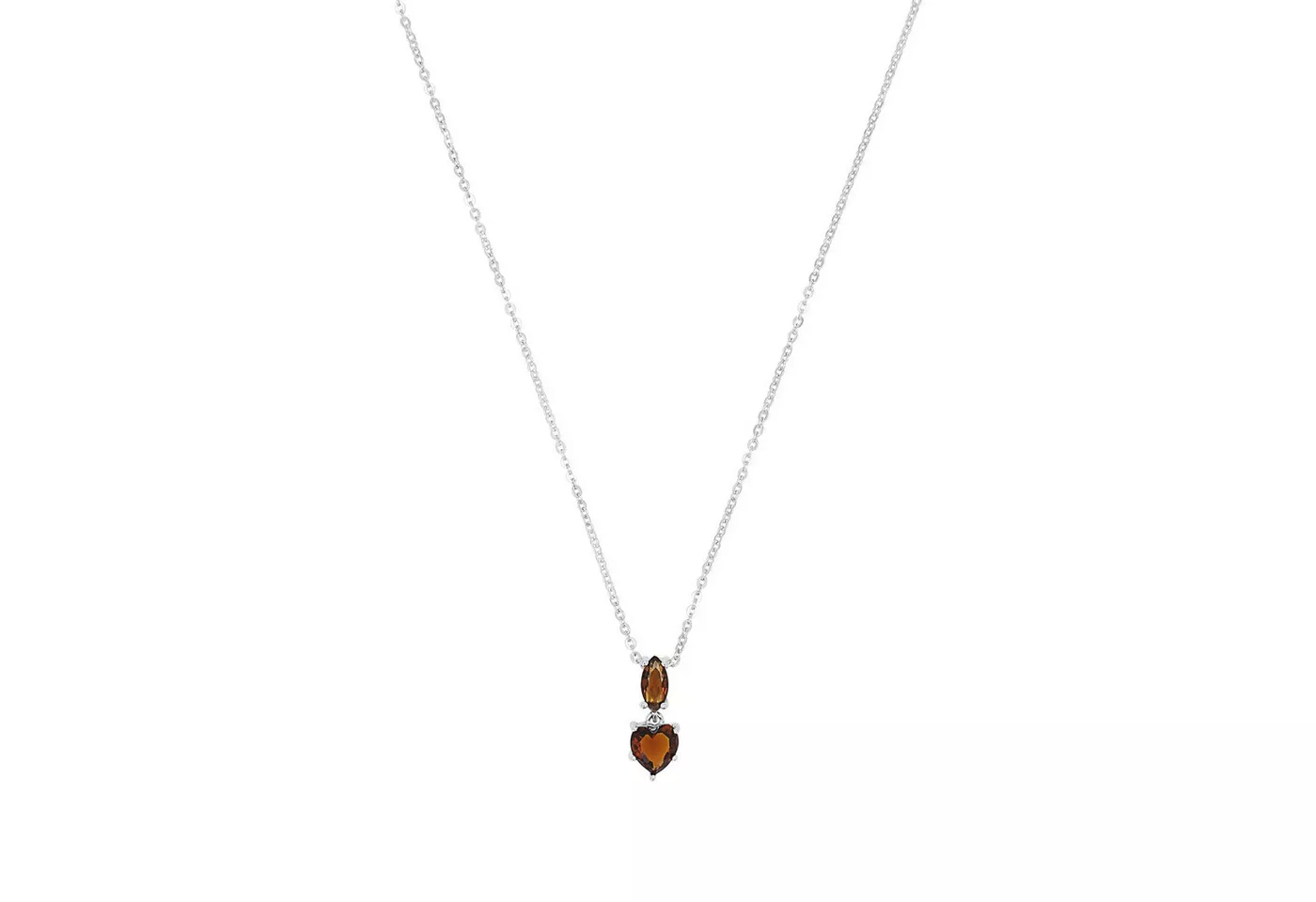 Amor Amor Kette mit Anhänger Schmuck Geschenk, Herz, mit Glasstein