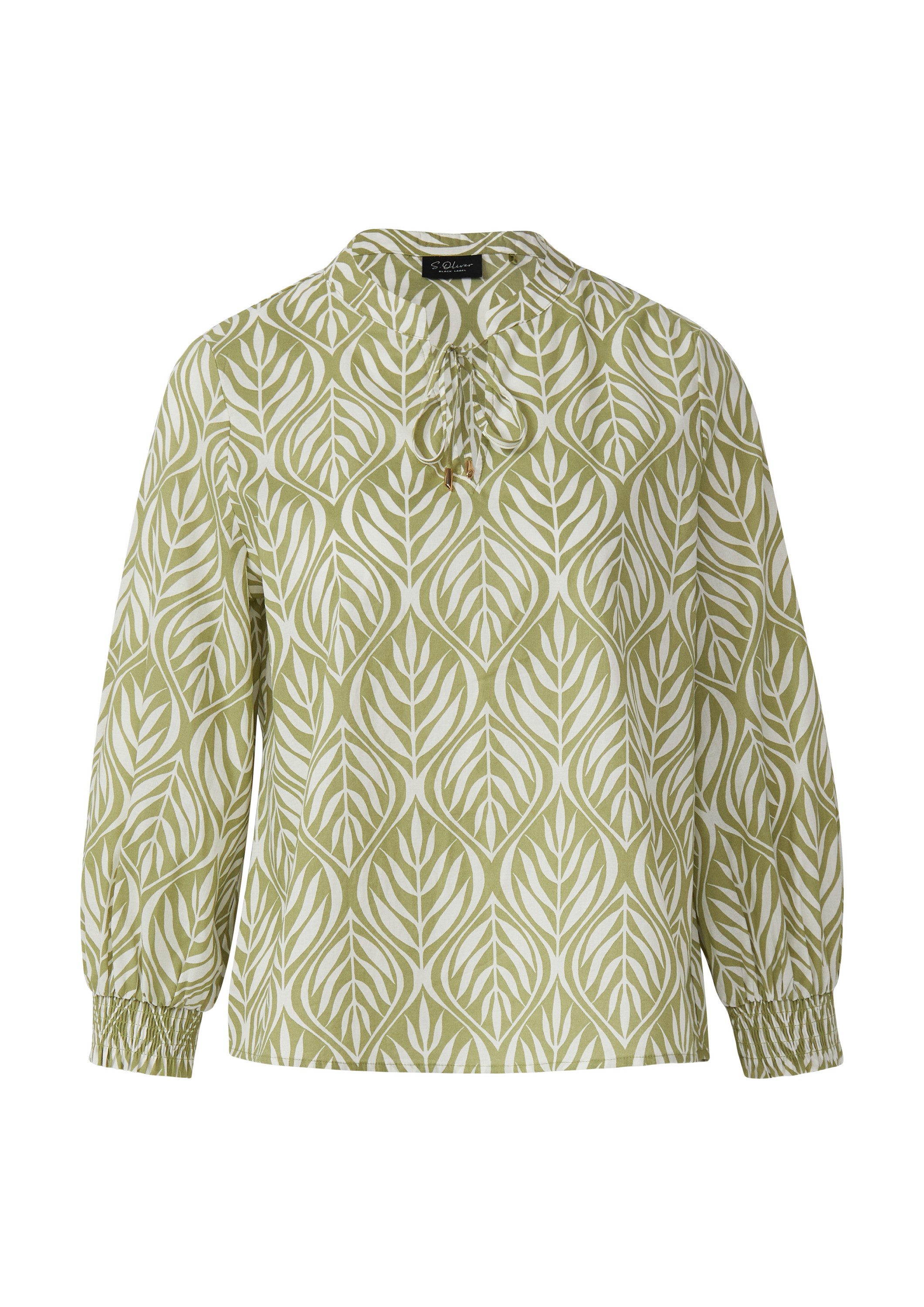 s.Oliver Kurzarmbluse Bluse Tunikabluse mit 3/4-Ärmeln und All-over-Print günstig online kaufen