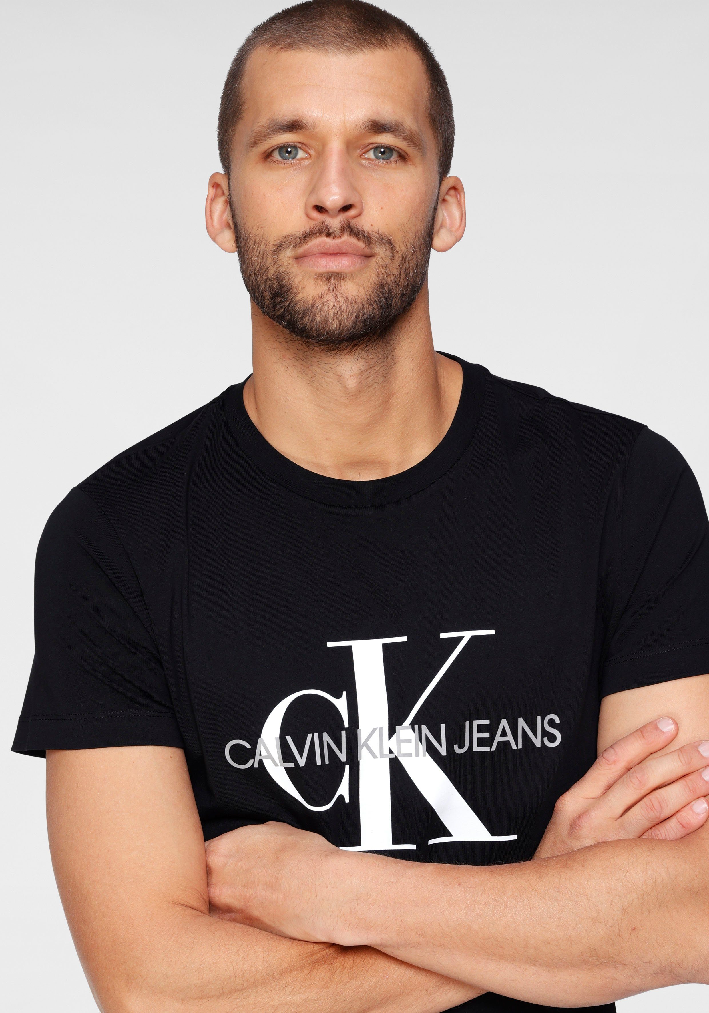 T-Shirt TEE Klein Jeans SLIM MONOGRAM ICONIC Black Calvin CK