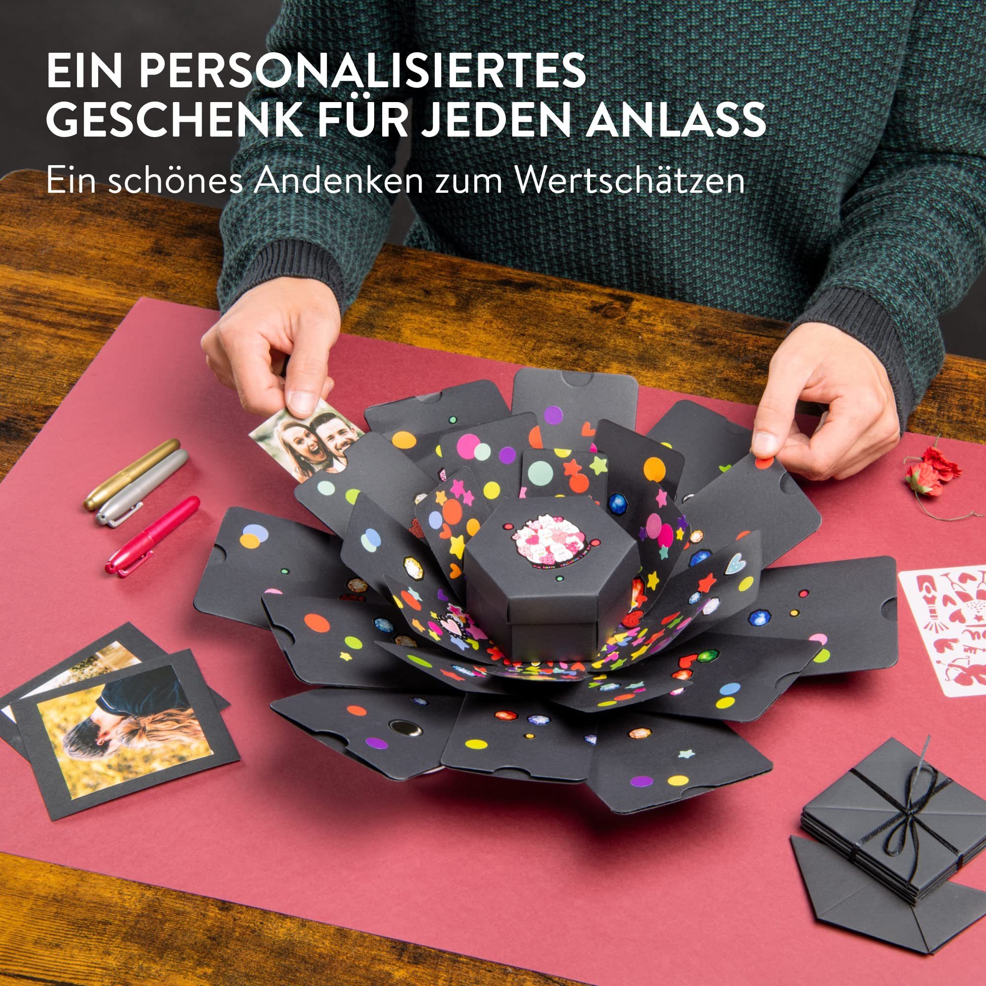 Fotokarten int!rend & Fotoalbum mit Geschenk Explosionsbox DIY Vorlagen Geburtstag - zum