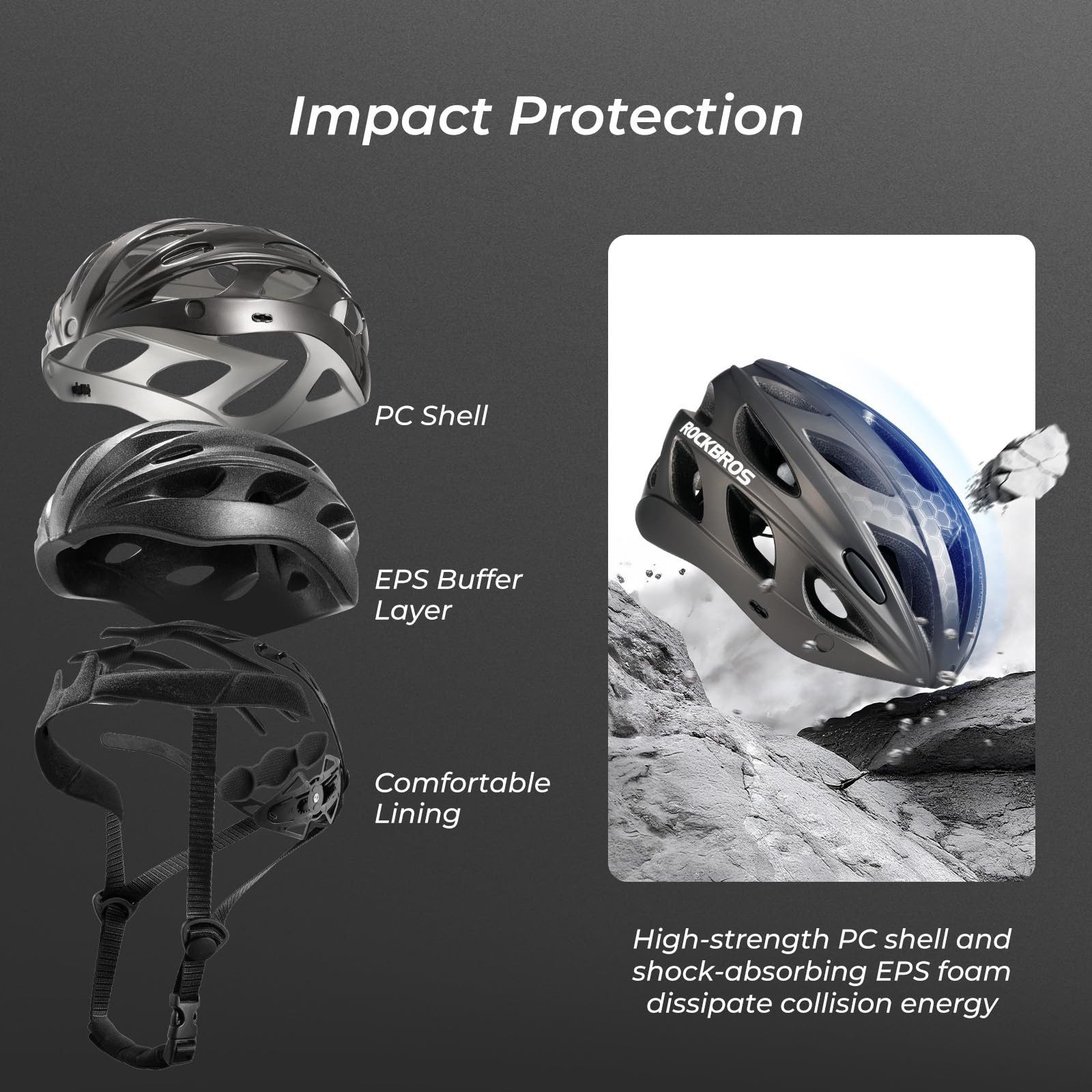 ROCKBROS Fahrradhelm Rennradhelm mit abnehmbarem Visier, Cityhelm, leichter Cityhelm