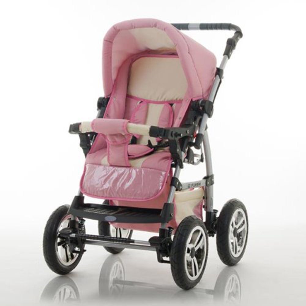- Kombi-Kinderwagen Farben - Rosa-Creme 18 1 babies-on-wheels in Teile 14 2 Flash in Kinderwagen-Set