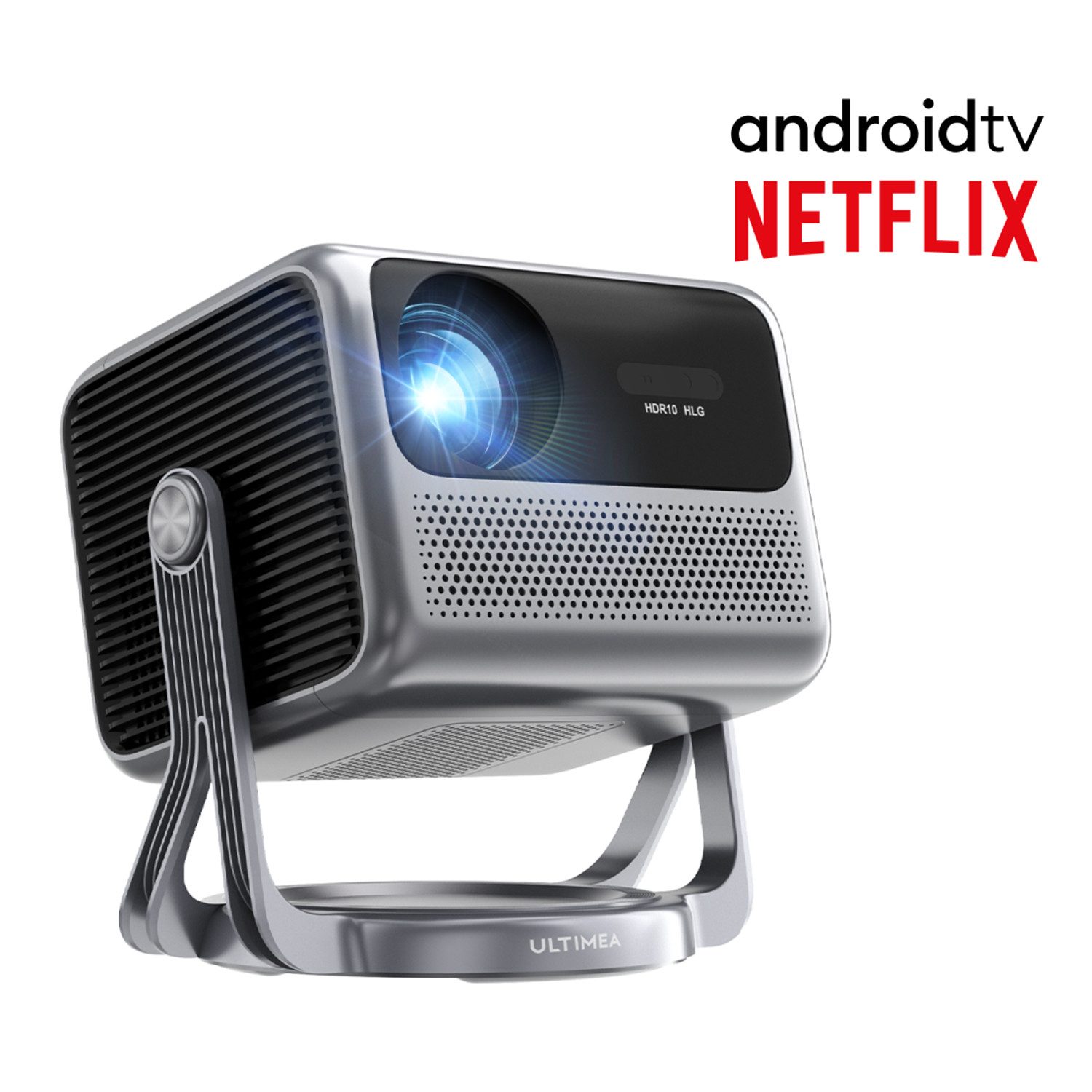 Ultimea Nova C40 Heimkino Beamer, Android TV 11.0 mit Netflix Beamer (1000:1, 1920 x 1080 px, 90° Flexible kardanische Einstellung,Dolby Audio,600 ANSI,HDR10&HLG)
