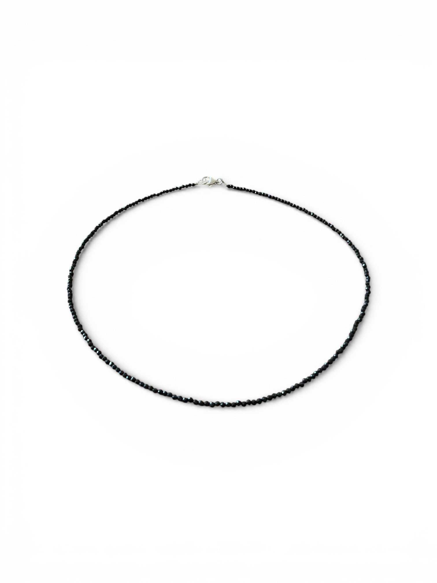 Steinfixx® Perlenkette Turmalin (Schörl) Durchmesser 2mm facettiert in Geschenkbox (Länge 45cm, 1-tlg., incl. Edelsteinkarte), AAA-Qualität aus Brasilien