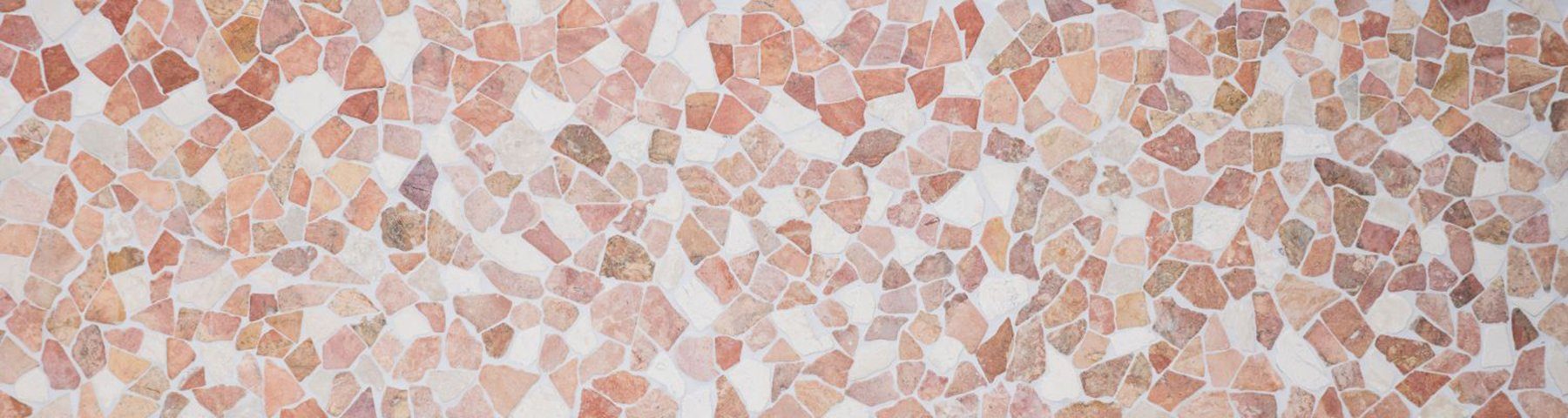 Mosani Bodenfliese Bruch rot Matten beige 10 / matt mix Marmormosaik Mosaikfliesen