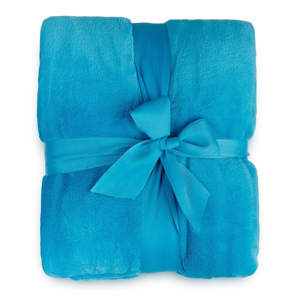 Wohndecke aus weichem Coral Fleece, Lumaland, mit Handytasche & Fußtasche 170x200x50
