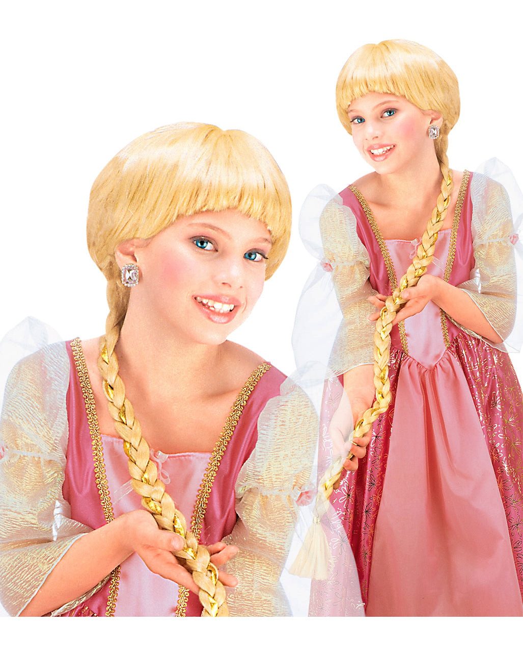 Horror-Shop Kostüm-Perücke Kinderperücke Rapunzel blond für Fasching & Ka