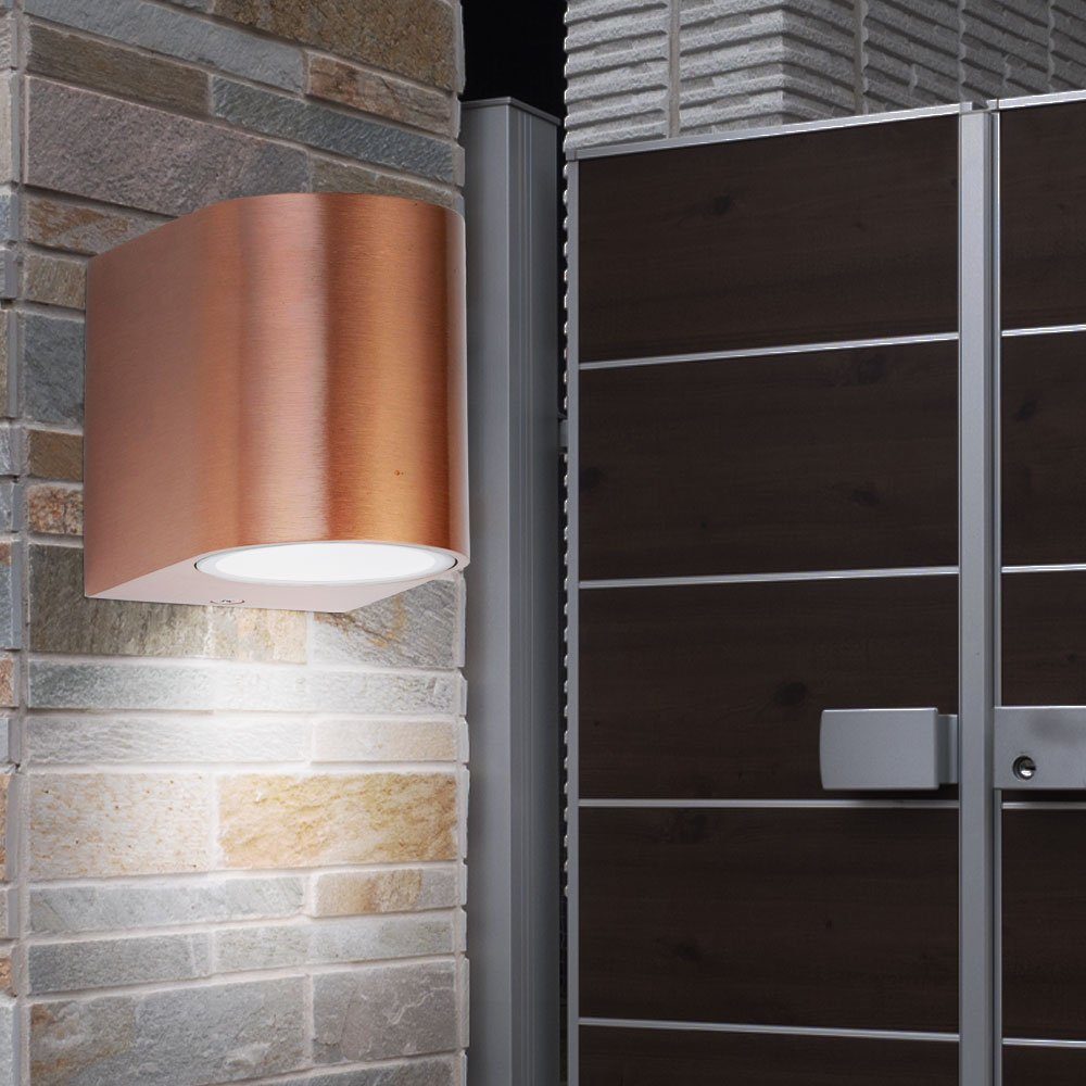 etc-shop inklusive, Lampe Beleuchtung Wand Haus Leuchtmittel ALU Außen-Wandleuchte, Hochwertige Down Außen nicht Strahler