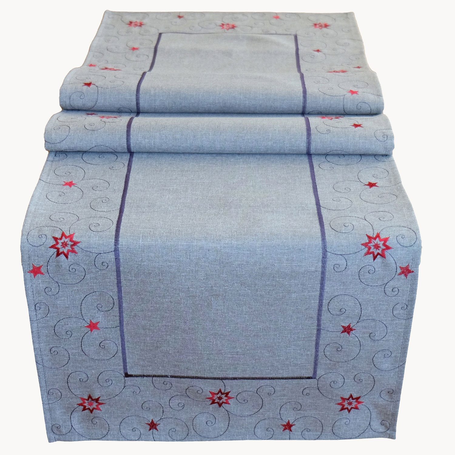 Tischdecke mit Stickerei Weihnachtsmotiv Weihnachten Winter Tischläufer