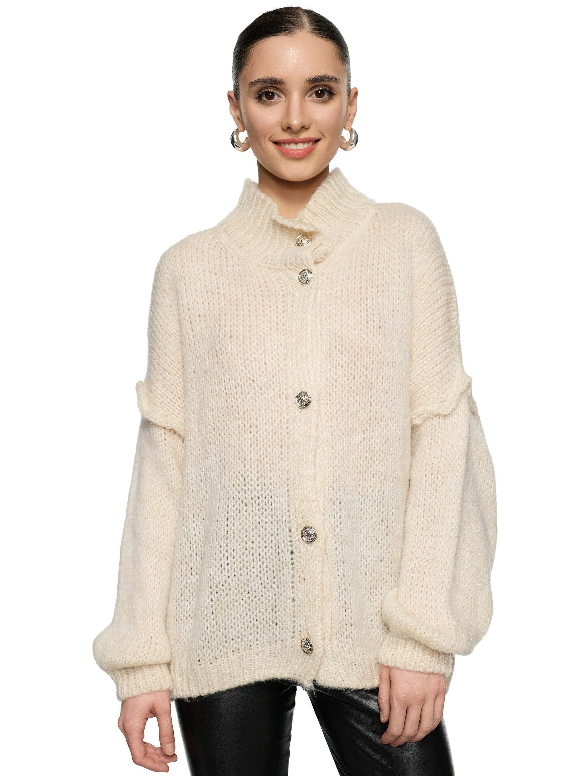 Worldclassca Cardigan WORLDCLASSCA Damen Cardigan Oversize Strickjacke mit Knöpfen Fashion Neue Kollektion - Stilvolle und gemütliche Strickmode für Damen