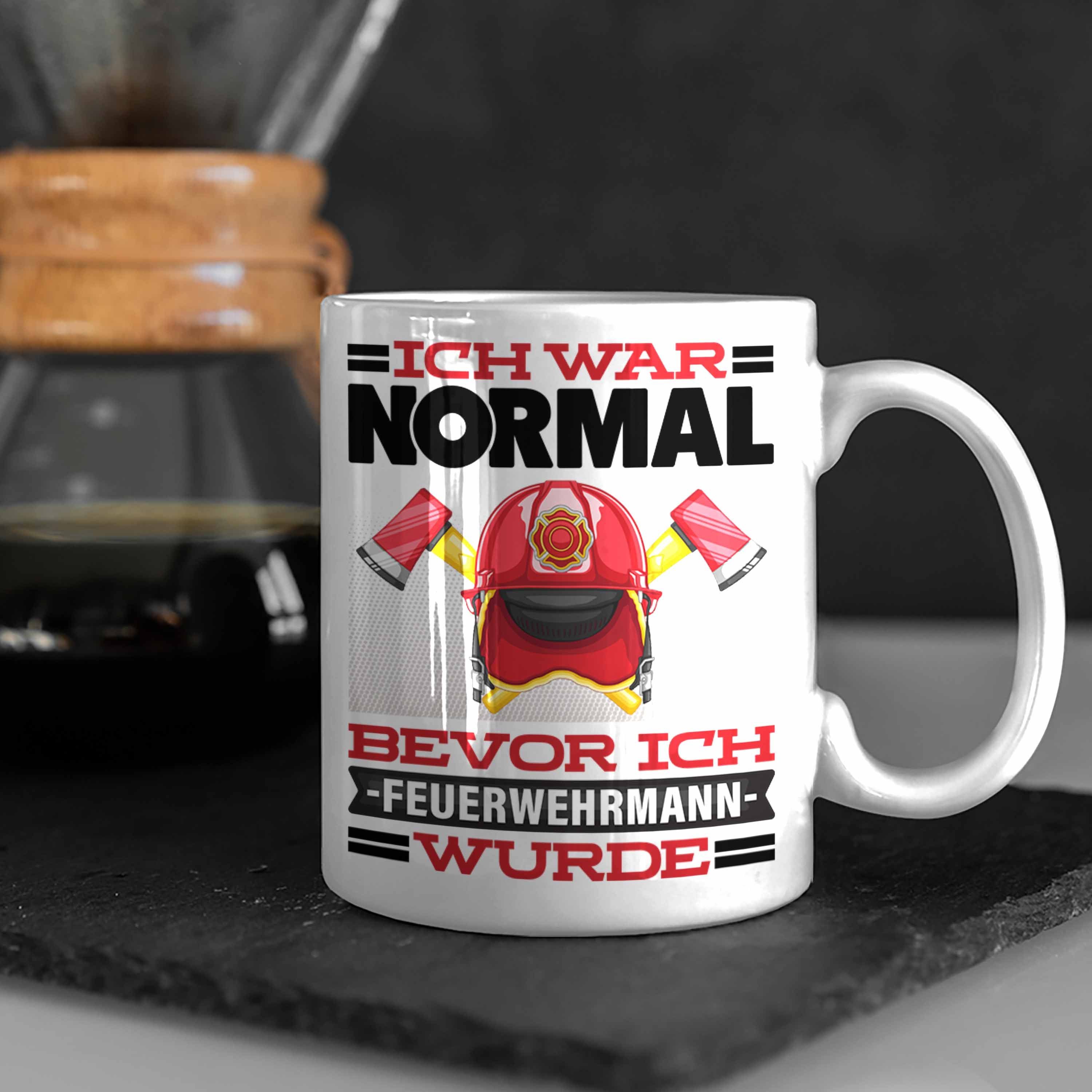 Tasse Bevo für Geschenk Tasse War Ich Feuerwehrmann Weiss Normal Trendation Feuerwehr Spruch