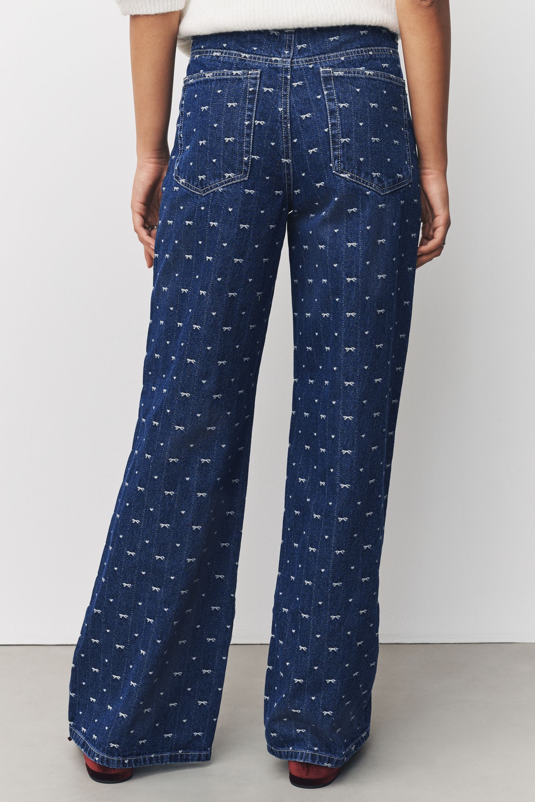 Next Weite Jeans Jeans mit weitem Bein und Schleifendetail (1-tlg) günstig online kaufen