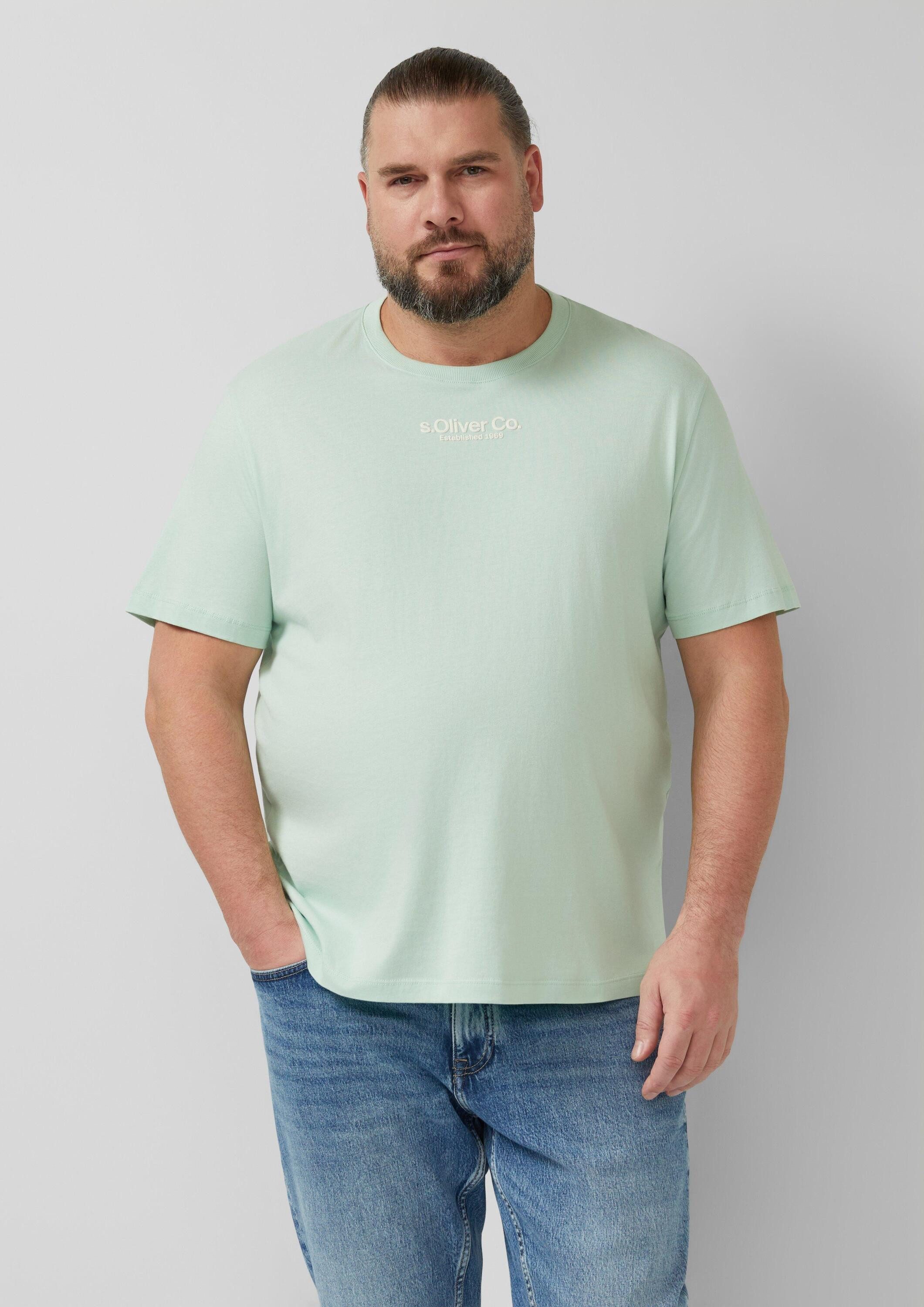 s.Oliver Kurzarmshirt T-Shirt T-Shirt mit Crew Neck und Logoprint