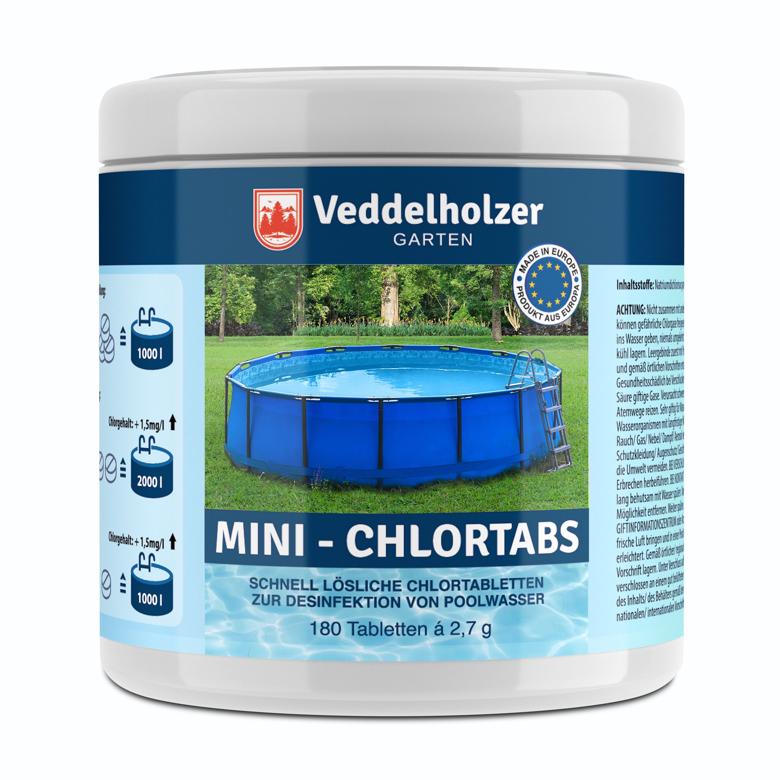 Veddelholzer Chlortabletten 180 Chlor Mini Tabs Pool Zubehör Whirlpool Wass günstig online kaufen