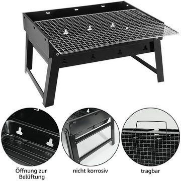 Sumosuma Standgrill Holzkohlegrill, Picknickgrill Edelstahl Kleiner Grill, Portable Campinggrill Abnehmbare BBQ Grills für Outdoor Garten Party