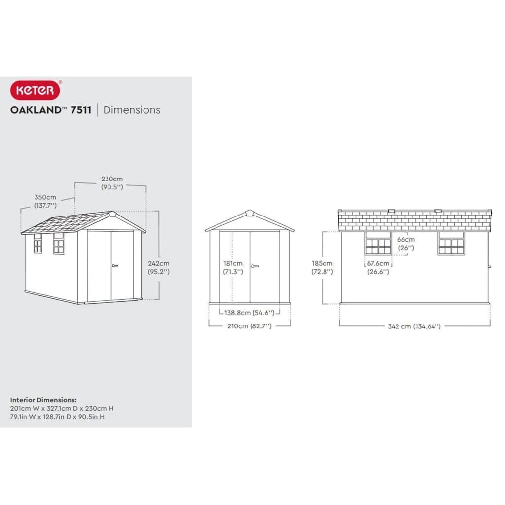 Gartenhaus Gerätehaus Anthrazit 7511 Oakland Keter