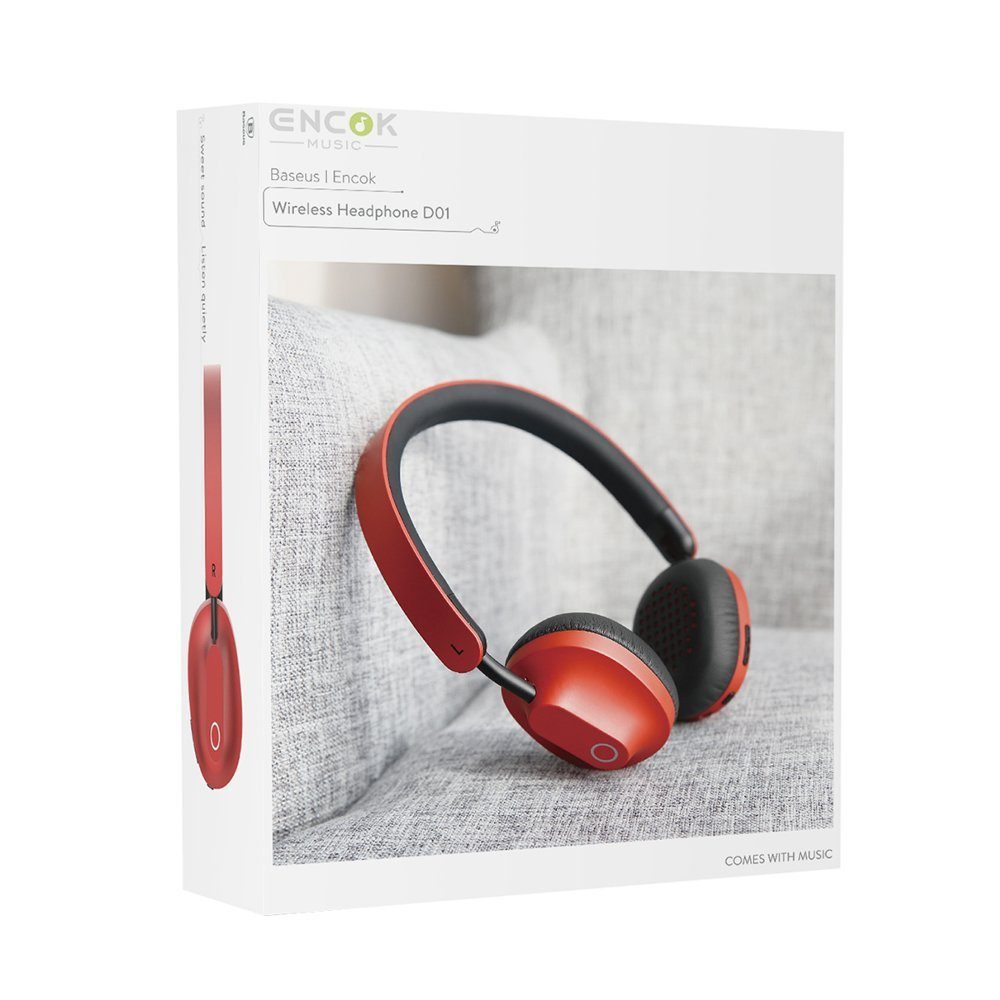 kabellos Baseus Bluetooth On-Ear Earphones On-Ear-Kopfhörer Baseus D01 Encok Kopfhörer