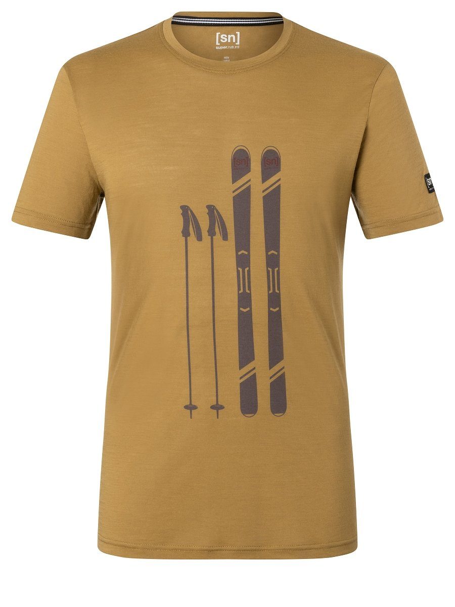SUPER.NATURAL Print-Shirt Merino T-Shirt M SKIING GEAR TEE feinster Merino-Materialmix