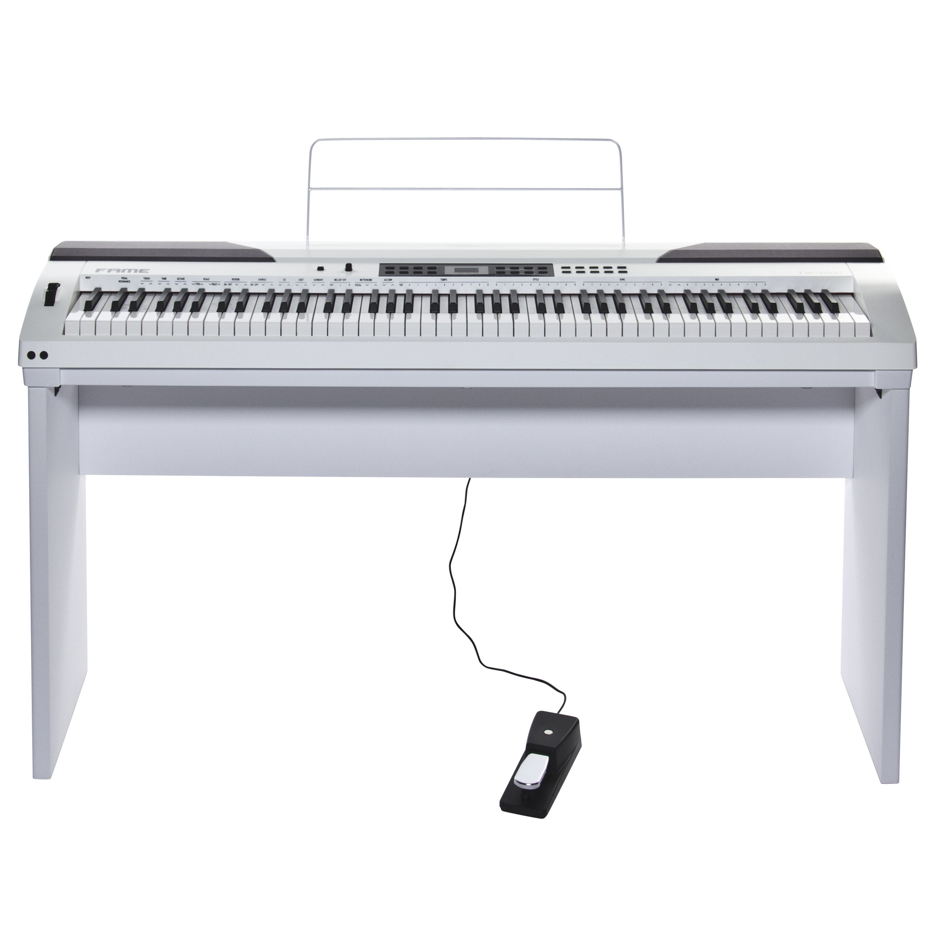 FAME Digitalpiano, DP-4000 E-Piano mit Hammermechanik, anschlagdynamischen  88 Tasten, schöner Klavierklang, 20 Orchesterklangfarben, 128-fache  Polyphonie, inkl. Ständer und Pedal, Digital Piano in weiß online kaufen |  OTTO