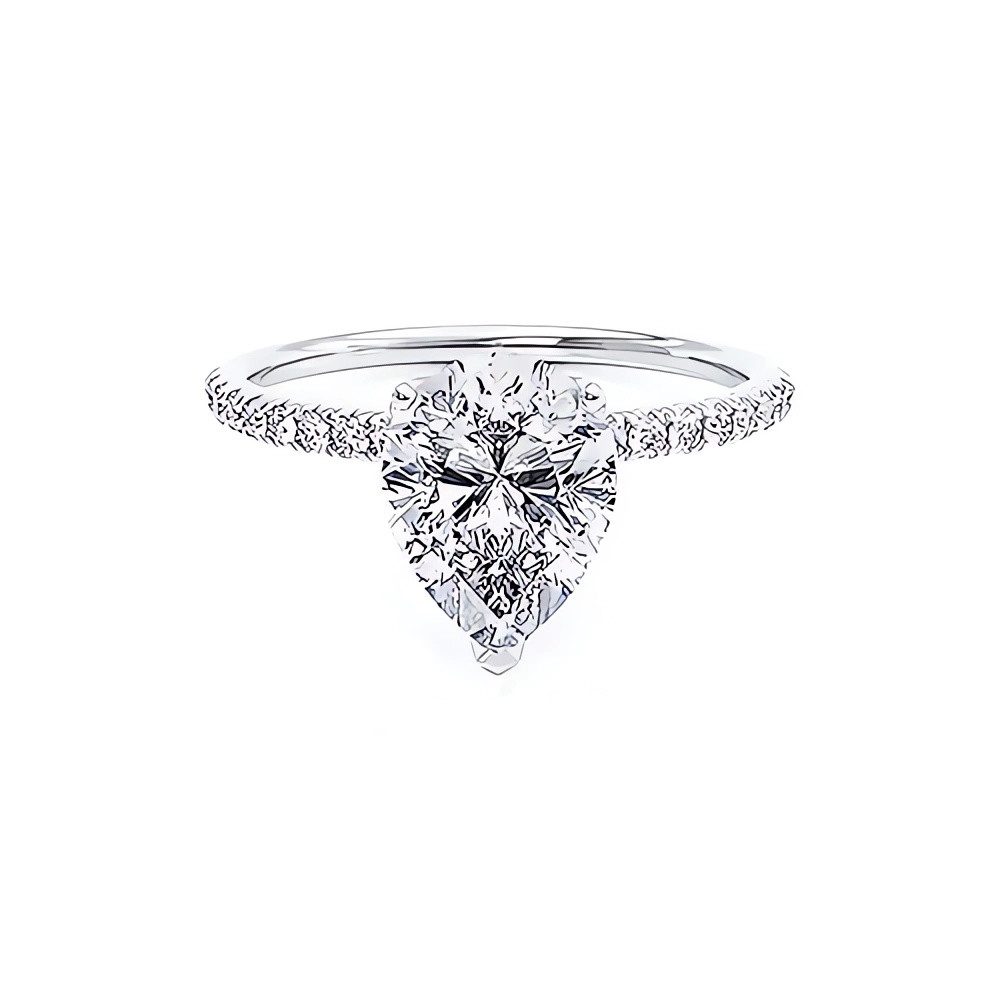 Jumpeak Diamantring Ring Gold Damen 585 Echtgold,Ring Gold Teardrop,Lab Grown Diamant Ring, 2ct,E,VVS2,IGI-Zertifikat,Ring Damen Gold,Jubiläumsgeschenk,Einfaches