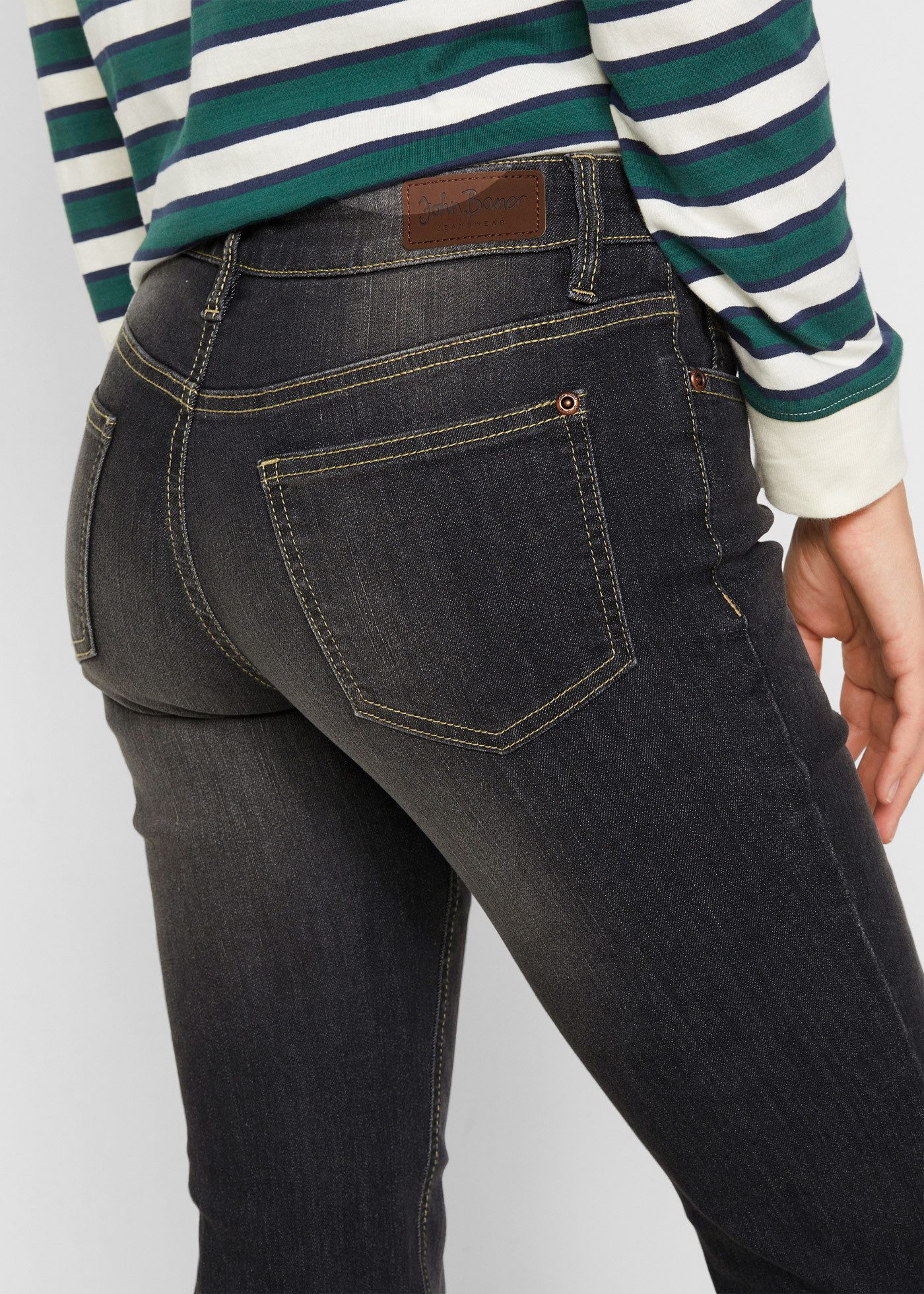 bonprix Bootcut-Jeans Slim Fit Passform, aus Baumwollmischung mit Stretch-Anteil