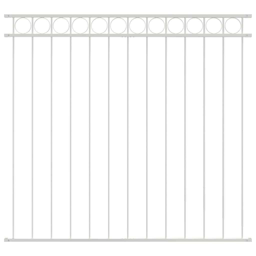 vidaXL Gartenzaun Zaunelement ASSEN Weiß 170 x 120 cm Stahl, (1-St)