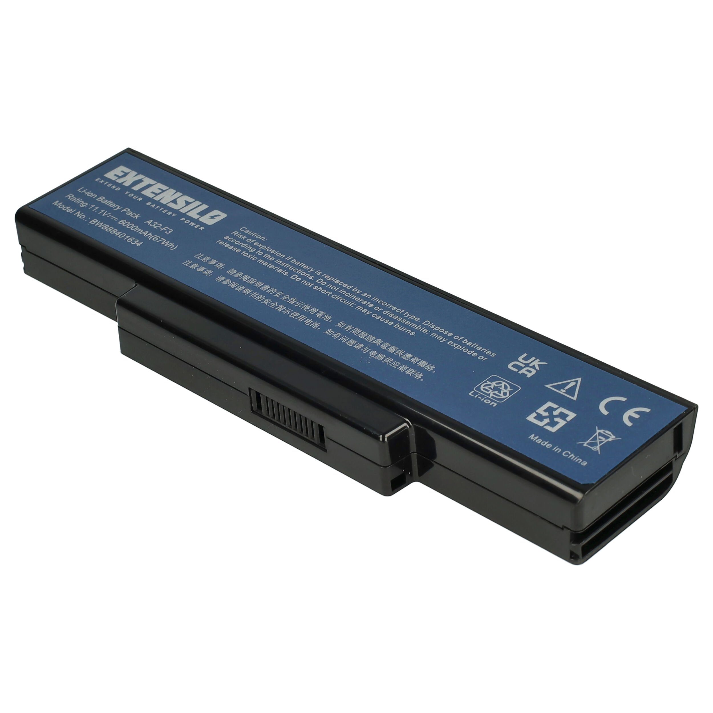 Extensilo passend für Targa Traveller 1512, 1524, 1526, 1561, 1562, 1574, 1576, Laptop-Akku 6000 mAh