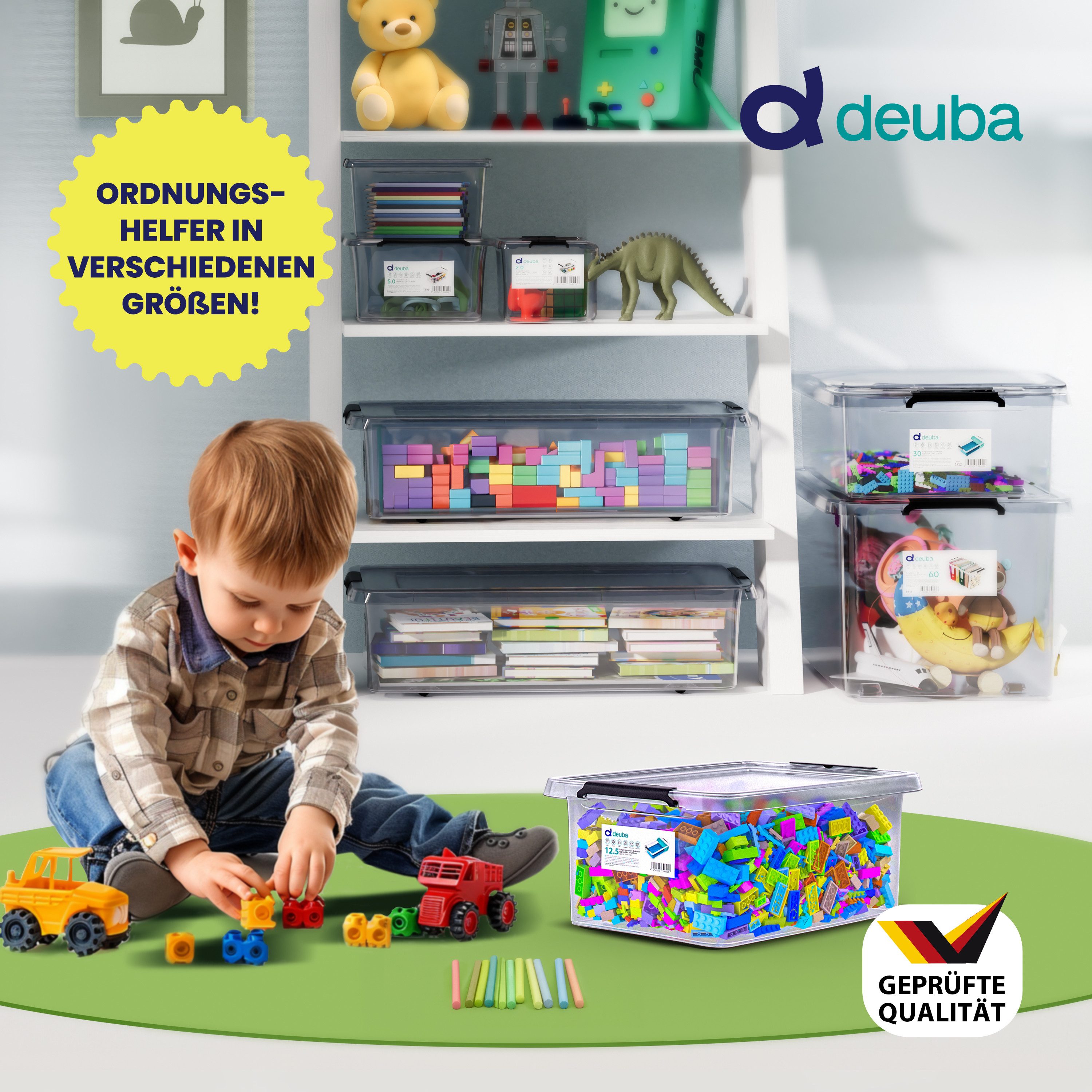 Deuba Aufbewahrungsbox, 12,5L Deckel Kunststoff Organizer günstig online kaufen