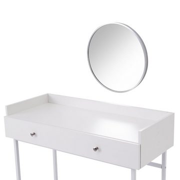 BlingBin Schminktisch mit 1 Schublade aus Holzspanplatte mit Spiegel (1er Set, 1-St., 1 Tisch mit Spiegel), minimalistischer Stil, 95 x 40 x 93 cm