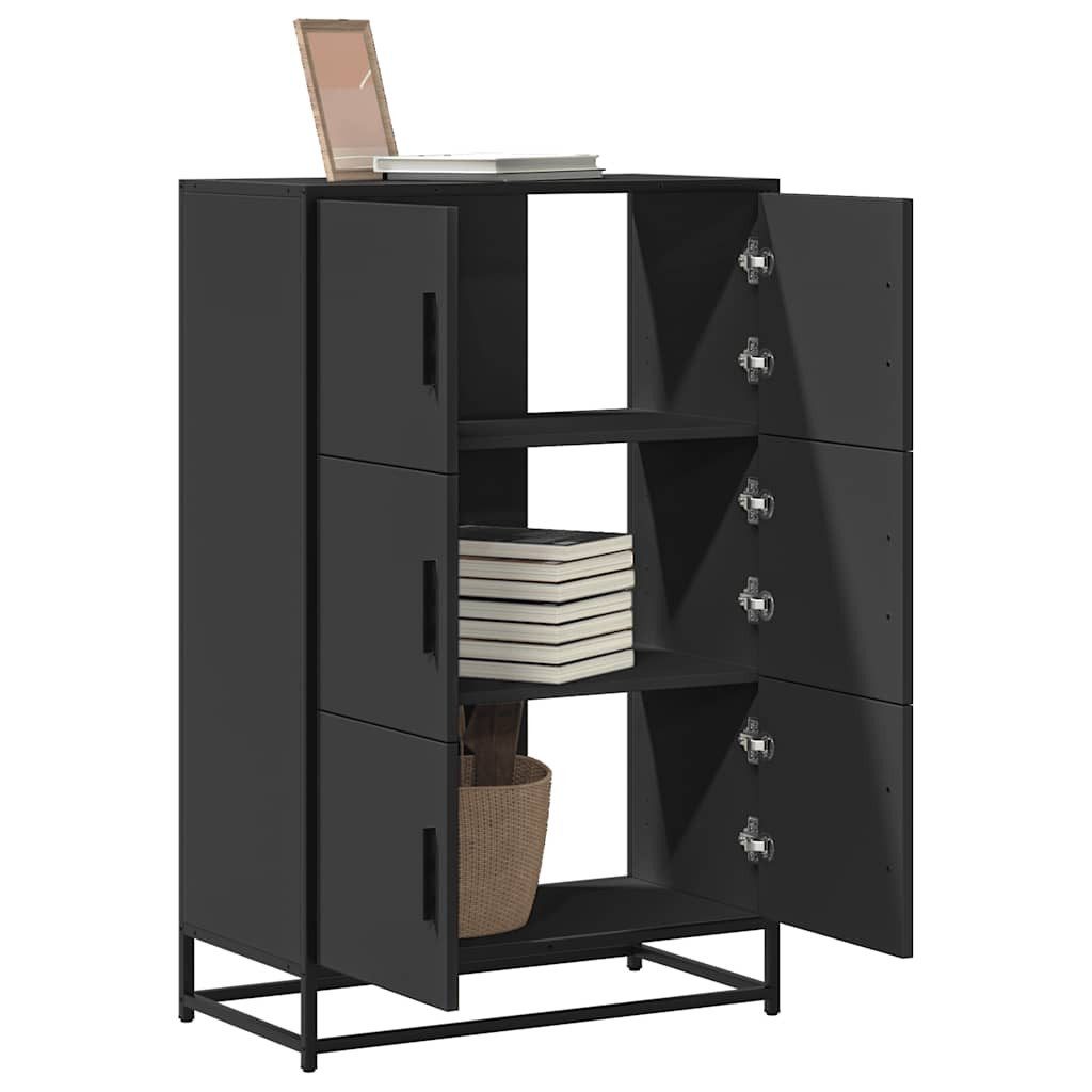 vidaXL Highboard Highboard Schwarz 68x35x106,5 cm Holzwerkstoff und Metall (1 St)