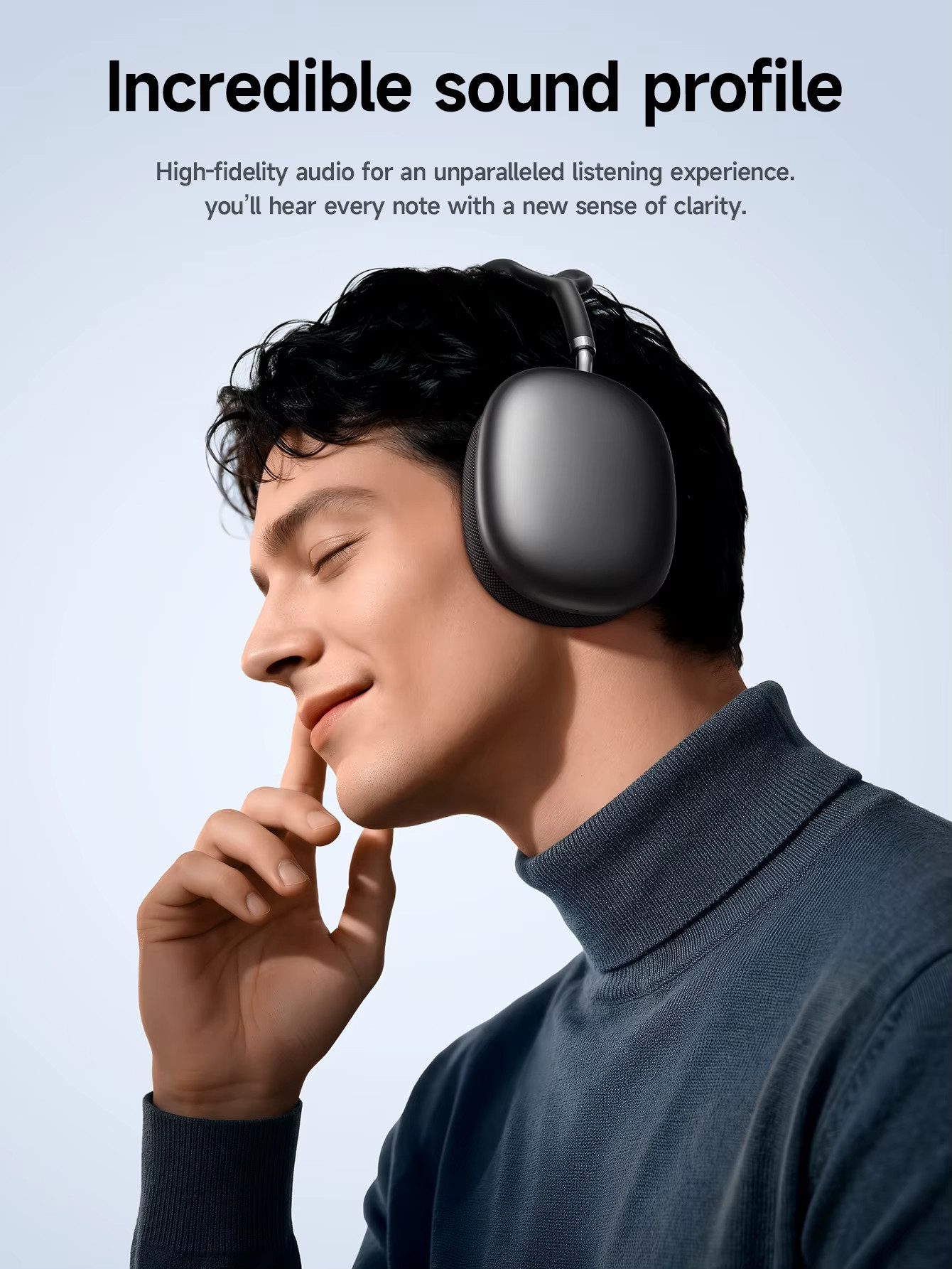 hoco. W65 Plus Kabellose Over-Ear-Kopfhörer Headset mit ANC Bluetooth-Kopfhörer (Bluetooth, Aktive Geräuschunterdrückung, Komfortable Stoff-Ohrpolster)