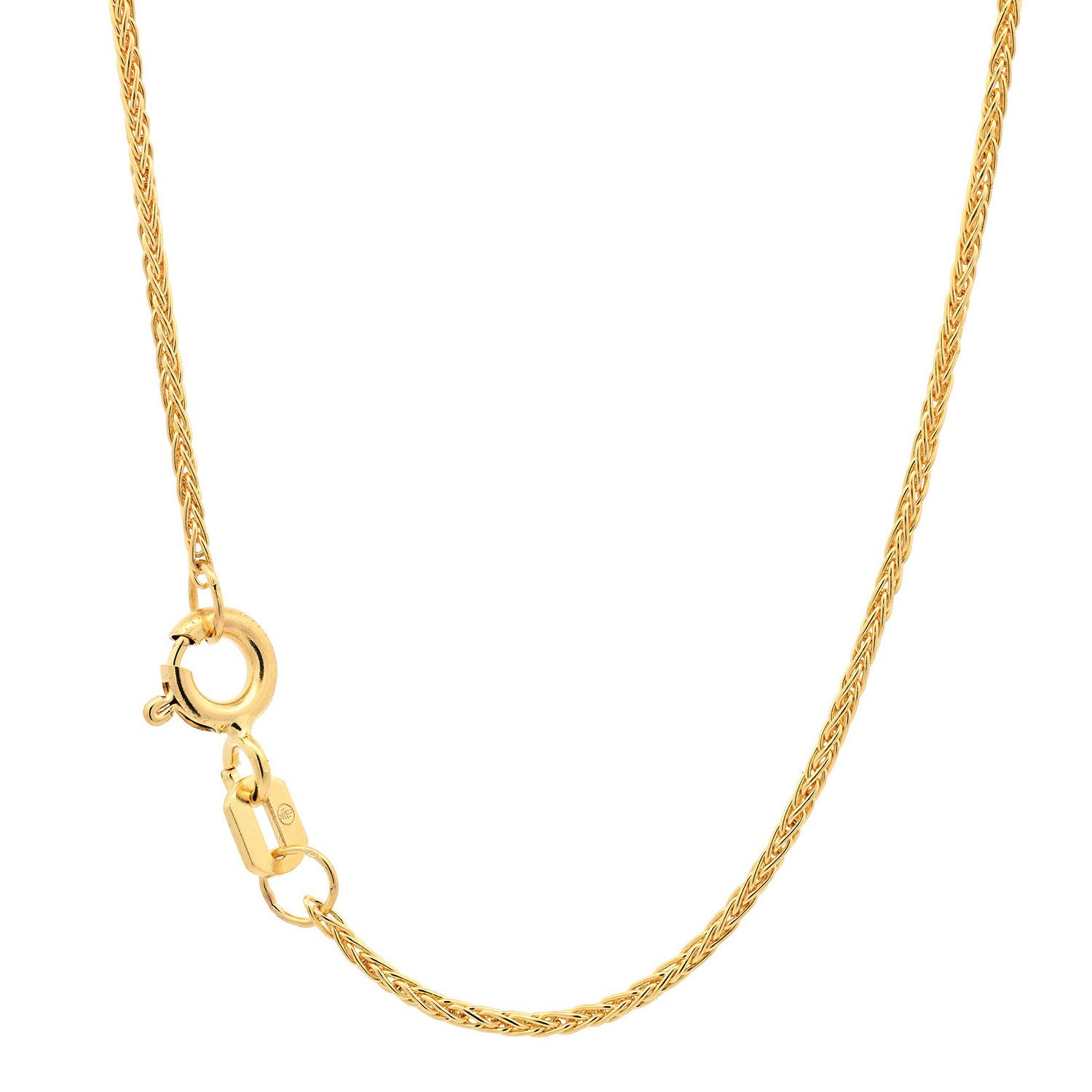 Goldkette Goldkette Zopfkette Halskette Breite 1,1 mm 38 cm 585 - 14 Karat Gold