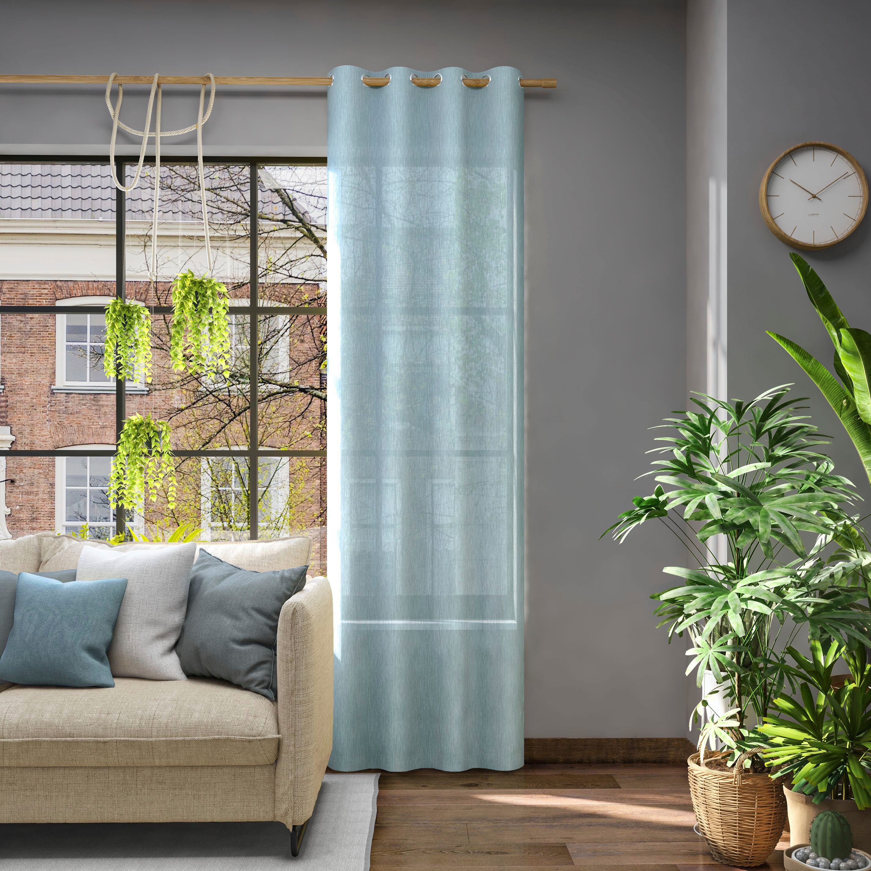 Neutex for you! Vorhang Libre-ECO (1 St), Ösen, halbtransparent, Jacquard, Breite 142 cm, nach Maß
