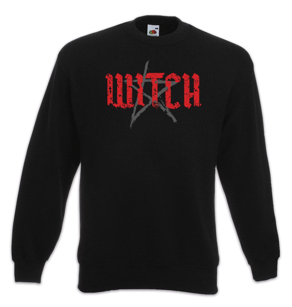Sweatshirt Witch Pentagram Sweatshirt Pentacle Hexe Mond Hexen Besen Schwarzer