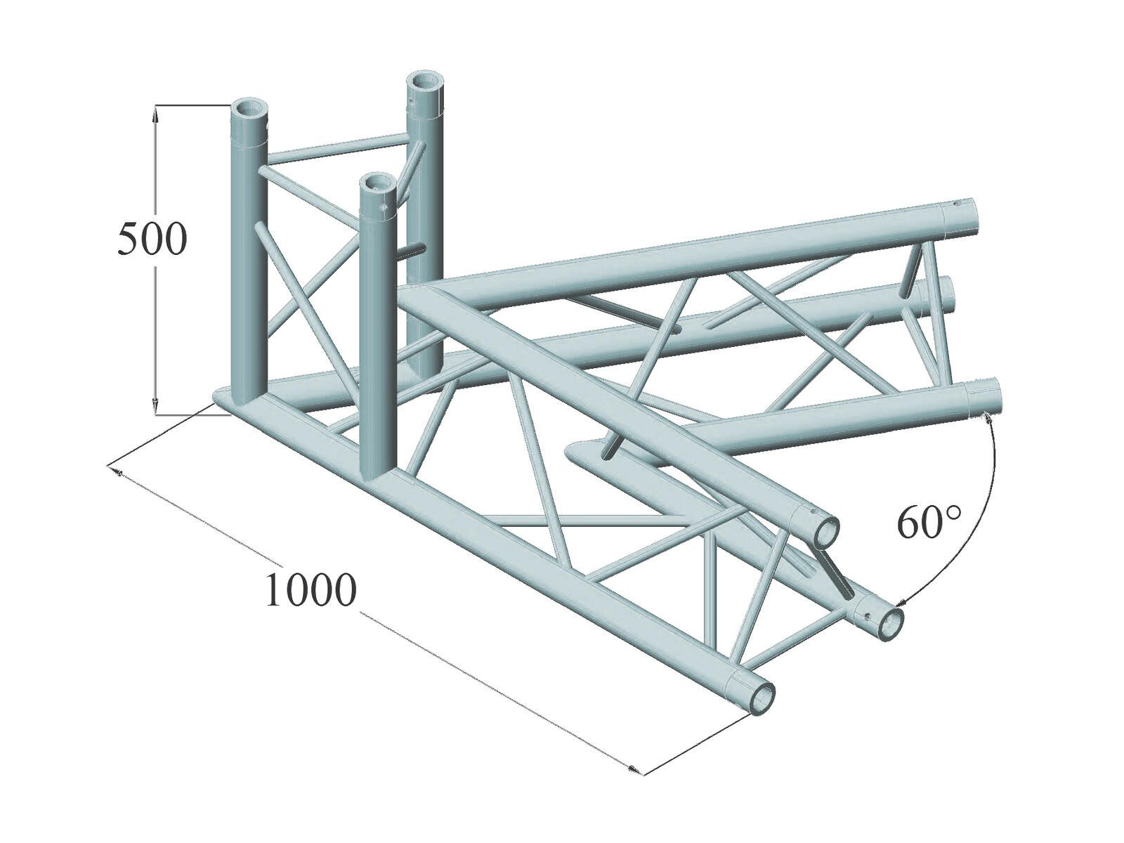 Thumbnail - Alutruss Rahmentraverse ALUTRUSS TRILOCK 6082AC-20-3 3-Weg-Ecke 60°