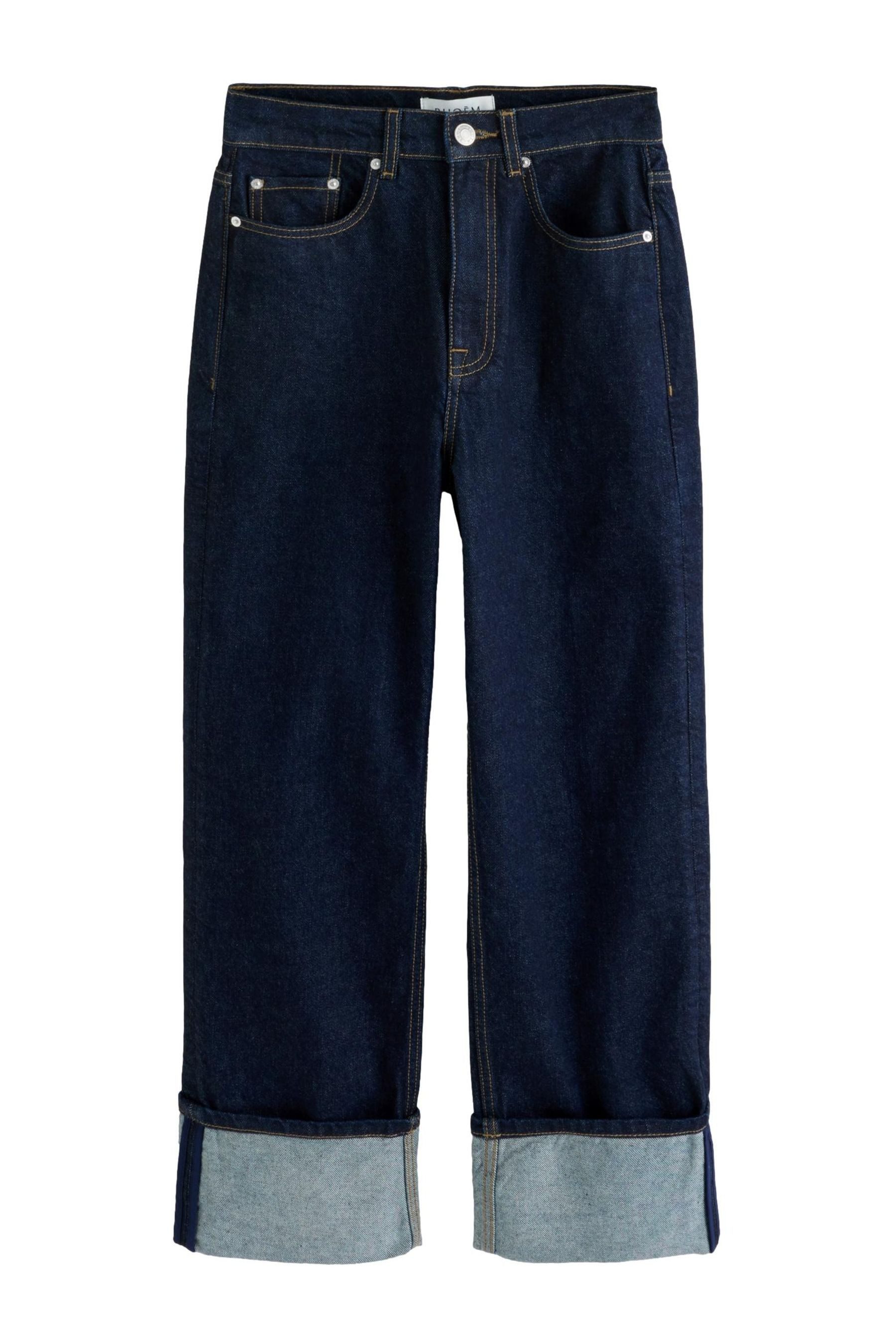 Bhoem Gerade Jeans BHOEM Gerade Jeans mit hohem Bund aus Raw Denim (1-tlg)