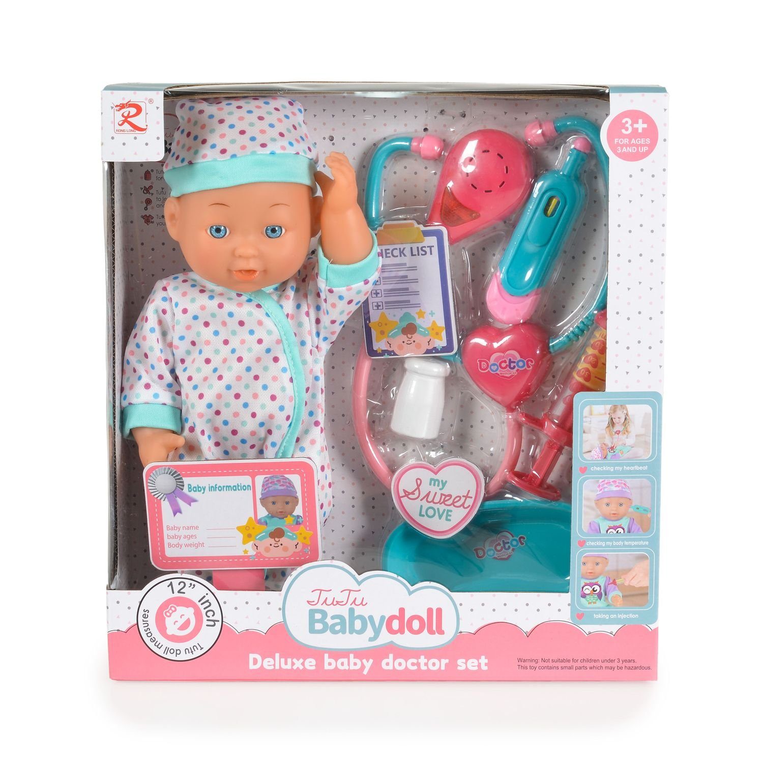 Anziehpuppe Kinderpuppe 31 cm Stethoskop