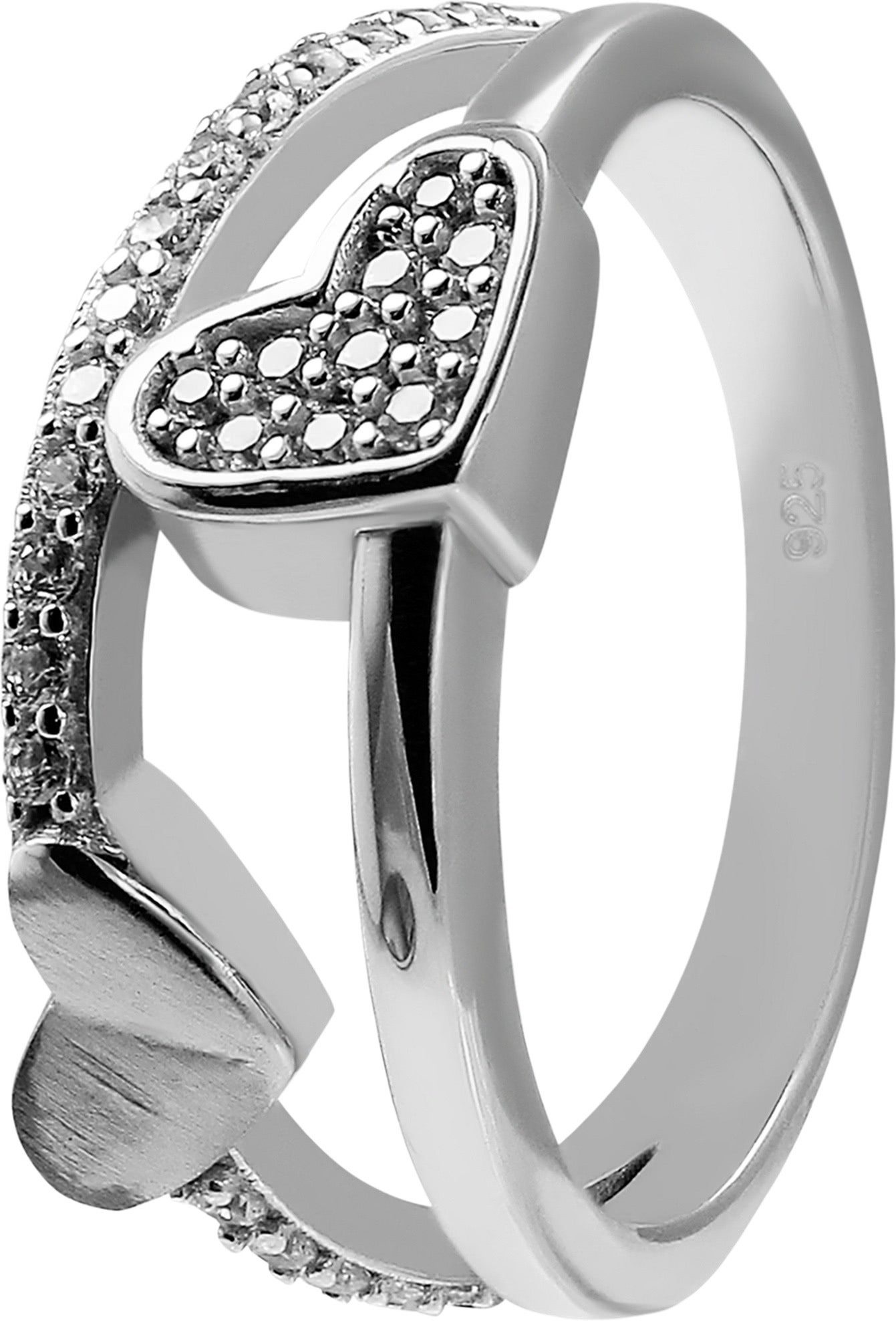 SilberDream Silberring SilberDream Ring Herzen Zirkonia weiß (Fingerring), Damen Ringe, 56 (17,8) 925er Sterling Silber Herzen silber, weiß