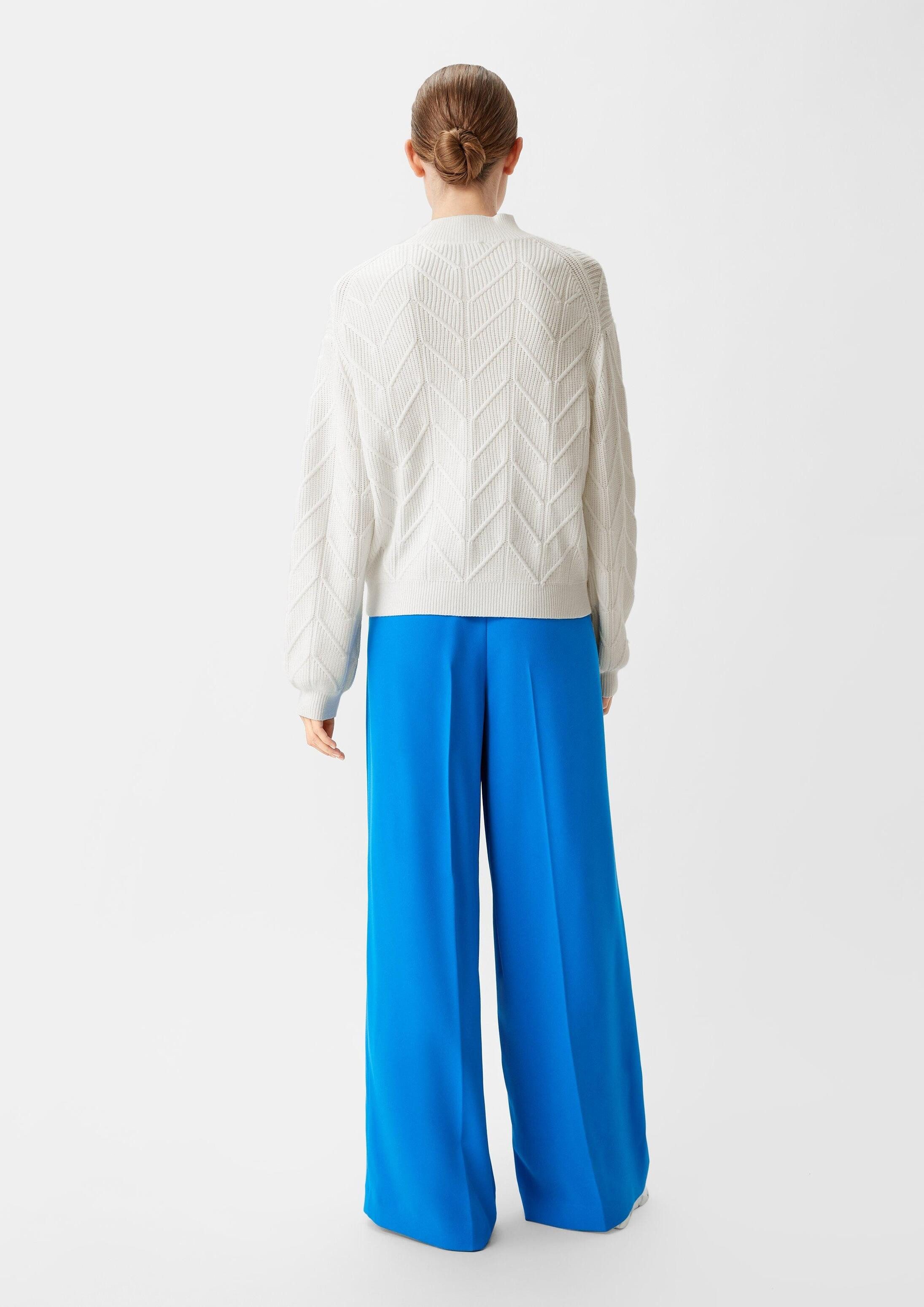 comma Longpullover Strickpullover Softer Pullover mit Strickmuster