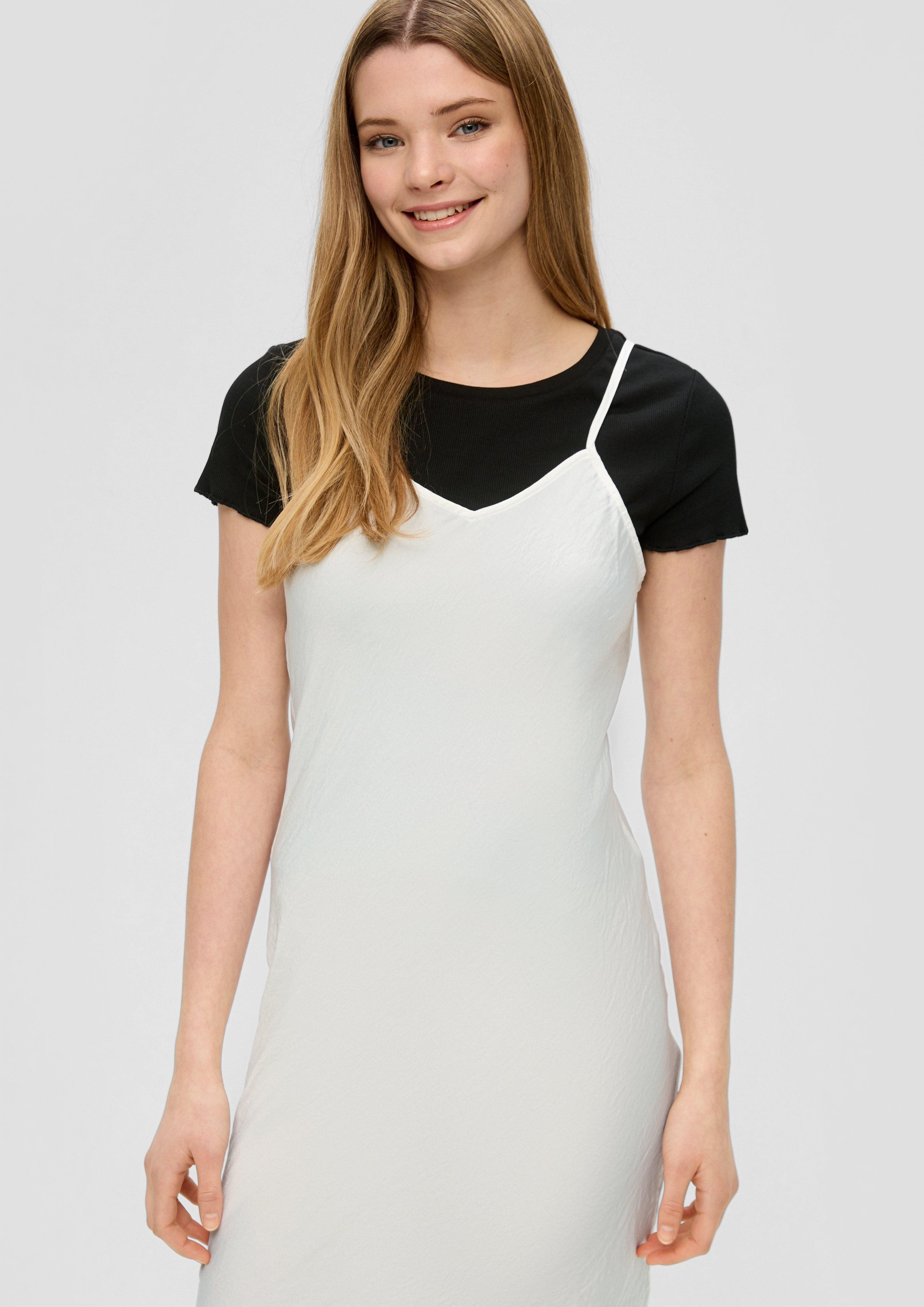 QS Satinkleid mit Spaghetti-Trägern günstig online kaufen
