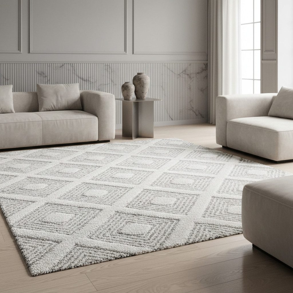 KADIMA DESIGN Teppich TALFER Hoch-Tief 3D-Effekt Wohnzimmer Schlafzimmer Waschbar Elegant, Läufer, Höhe: 22 mm, 60x110 cm, …