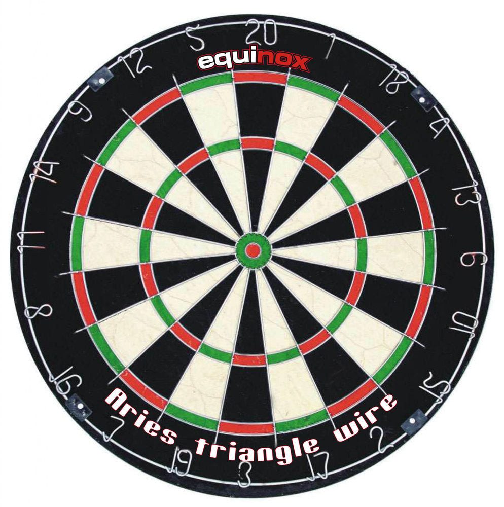 Equinox Dartscheibe Equinox Dartboard Aries mit 6 Dartpfeilen, Sisal, rostfreie Verdrahtun