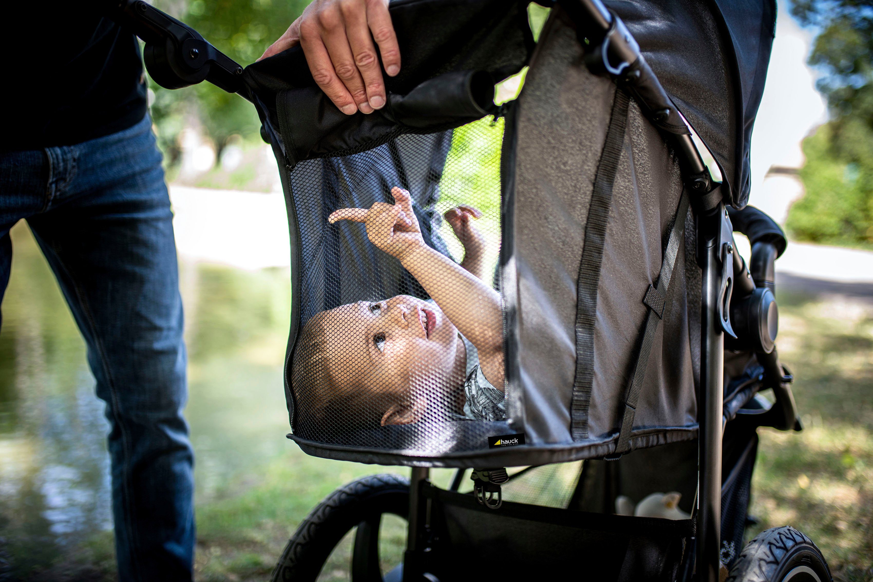 Hauck Dreirad-Kinderwagen Runner 2, black, Kinderwagen, Jogger mit schwenk- und feststellbarem Vorderrad
