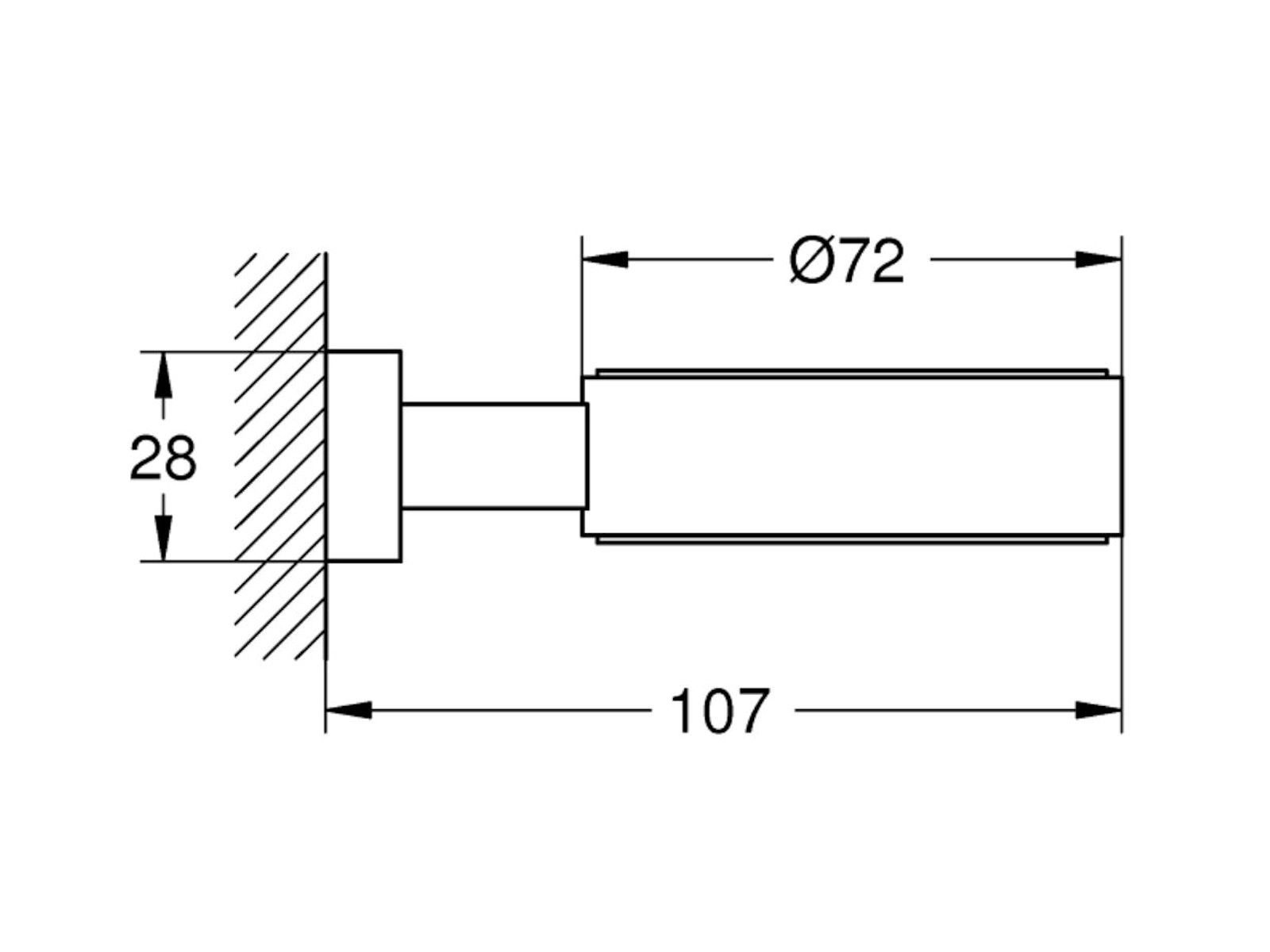 Grohe Badarmatur Essentials Cube Halter, chrom - 40508000