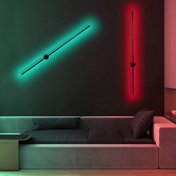 ZMH LED Wandleuchte Schwenkbar 8W RGB Schlafzimmer Wohnzimmer Flur Arbeitszimmer, LED fest integriert, RGB